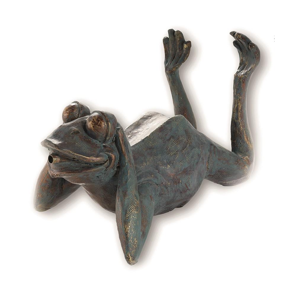 Nach den Angaben der Antragstellerin handelt es sich um eine Zierfigur in Form eines bäuchlings liegenden Frosches (L 35,5 x B 20,5 x H 24,0 cm), die vollständig aus Polyresin (einem Kunststoff im Sinne der Anmerkung 1 zu Kapitel 39) gefertigt ist.

Die Ware ist mit einer Anschlussvorrichtung für einen Zulaufschlauch (nicht Gegenstand des Gutachtens) und einer innen liegenden, etwa 140 cm langen Wasserführung mit Austrittsöffnung im Maul des Frosches versehen.

Der wasserspeiende Frosch dient der dekorativen Ausgestaltung in Gärten.

Derartige Erzeugnisse werden zolltariflich als "andere Ware aus Kunststoffen, Statuetten und andere Ziergegenstände" eingereiht.
