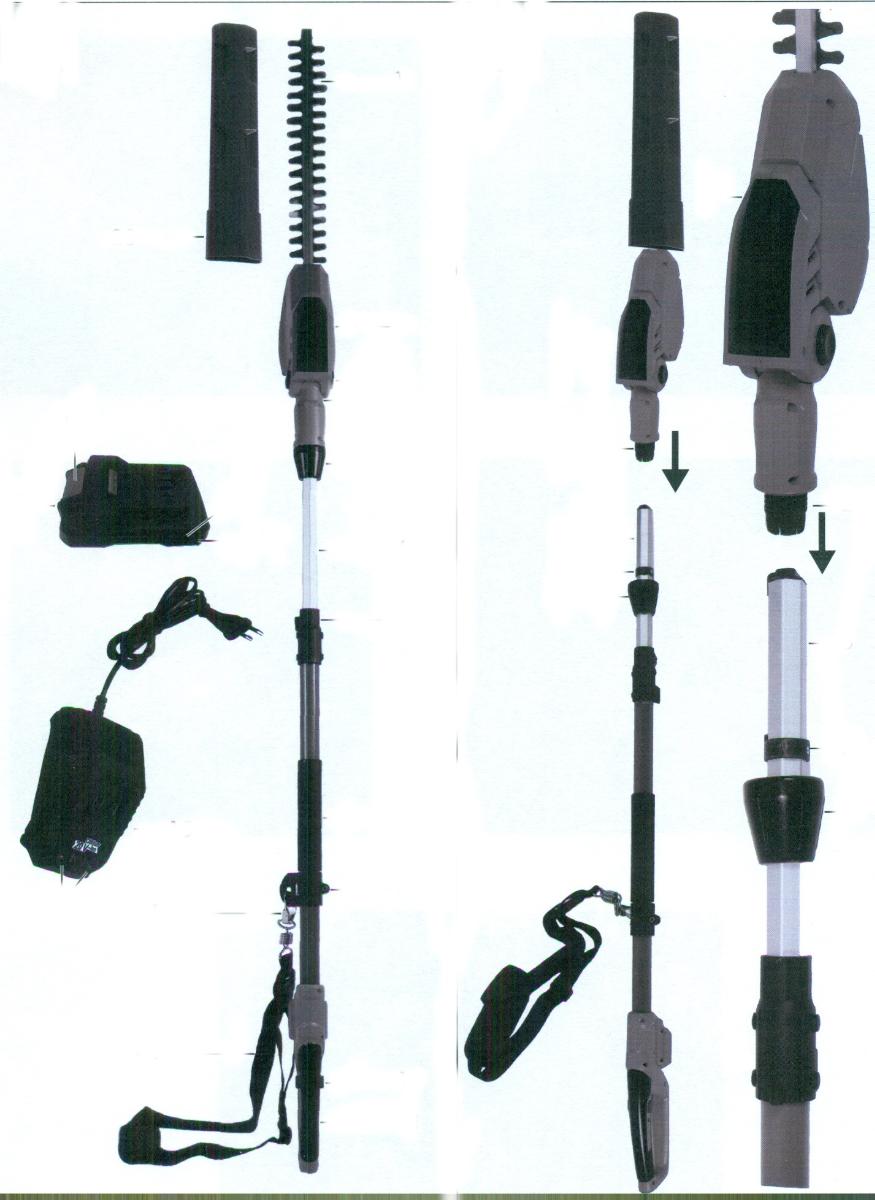 Sog. Akku-Teleskop-Heckenschere,
- aus einem Kunststoffgehäuse mit eingebautem Elektromotor, Akku, Schneidmesser (410 mm),
  Teleskopstiel, Handgriff, Schultergurt sowie Sicherheitsschalter (Abbildung siehe Anlage),
- zum Schneiden von Hecken und Sträuchern,
- in einer gemeinsamen Verkaufsumschließung mit Ladegerät und Messerschutz (Beipack).
Die Heckenschere bestimmt den Charakter des Ganzen.

"von Hand zu führendes Werkzeug mit eingebautem Elektromotor, keine Ware der TARIC-Codes 8467 2110 00 bis 8467 2290 00, zum Betrieb ohne externe Energiequelle (Warenzusammenstellung in Aufmachung für den Einzelverkauf aus Heckenschere -charakterbestimmend- und Beipack) - sog. Akku-Teleskop-Heckenschere"