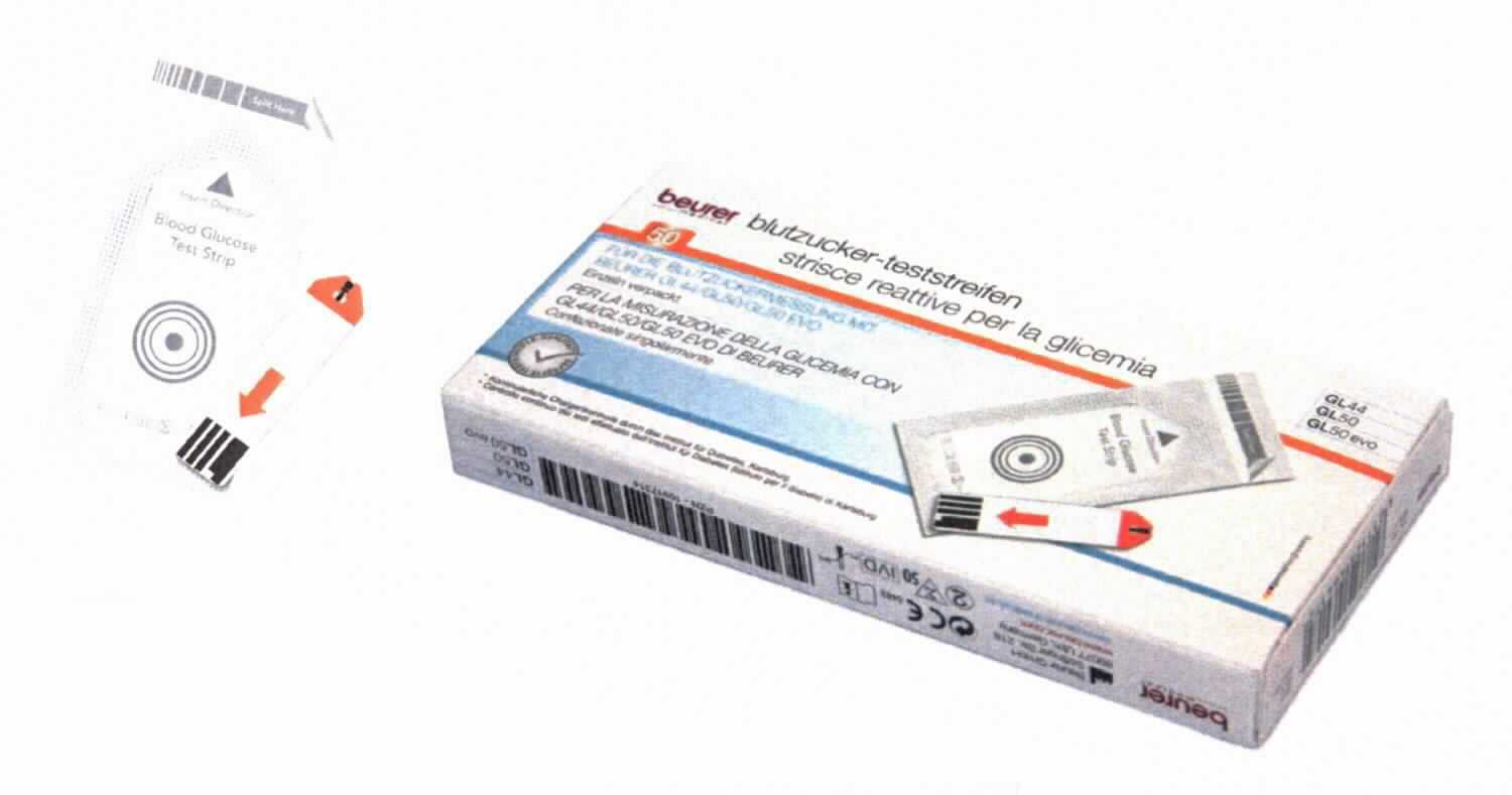 Angaben:
Teststreifen zur Messung des Blutzuckerspiegels unter Verwendung von speziellen Messgeräten (nicht Gegenstand dieser vZTA).
Die Teststreifen sind mit einem spezifischen Enzym beschichtet, das mit der im Blut enthaltenen Glucose reagiert. Es wird ein elektrisches Signal erzeugt, das proportional zur Glucosekonzentration ist und mit Hilfe des zugehörigen Gerätes gemessen wird.
Die Erzeugnisse sind einzeln in Folie verpackt und zu 50 Stück  in einer Schachtel für den Einzelverkauf aufgemacht.

Befund:
Zubereitetes Diagnostik- oder Laborreagenzien auf einem Träger.