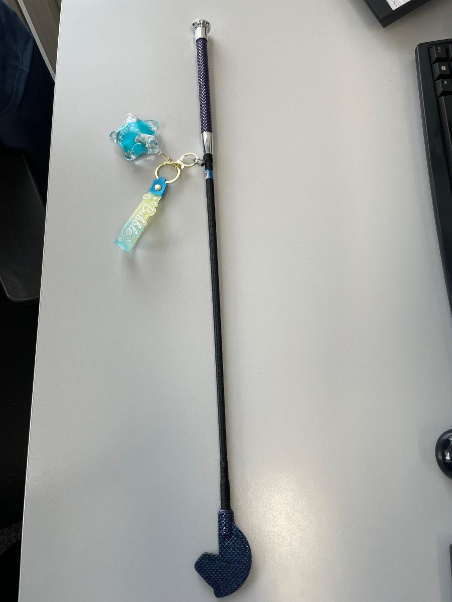 Zweiteilige Zusammenstellung aus einer Reitgerte und einem Schlüsselanhänger,
Foto siehe Anlage,
- in Aufmachung für den Einzelverkauf,
- die Waren dienen weder der Befriedigung eines speziellen Bedarfs noch der Ausübung
   einer bestimmten Tätigkeit; sie stellen sich somit nicht als Warenzusammenstellung im
   Sinne der AV 3 b) dar,
- die voneinander trennbaren Bestandteile passen nicht zueinander, ergänzen sich nicht gegen-
  seitig und ihre Zusammensetzung bildet kein Ganzes, dessen Bestandteile üblicherweise nicht
  getrennt zum Kauf angeboten werden; sie stellen sich somit nicht als eine aus verschiedenen
  Bestandteilen zusammengesetzte Ware im Sinne der AV 3 b) dar,
- die beiden Waren sind somit getrennt voneinander einzureihen,
- Reitgerte:
- - mit einem flexiblen Schaft aus laut Antrag Fiberglas, der überwiegend mit einem Geflecht
    aus Spinnstoffen umwickelt ist,
- - mit einem Griff und einem Schlag aus strukturiert geprägtem Zellkunststoff,
- - mit einer Länge von ca. 65 cm,
- - mit einem am oberen Ende des Griffs befestigten D-Ring aus laut Antrag Eisendraht an dem
    der Schlüsselanhänger befestigt ist.

"Den Reitpeitschen ähnliche Ware (Reitgerte)"