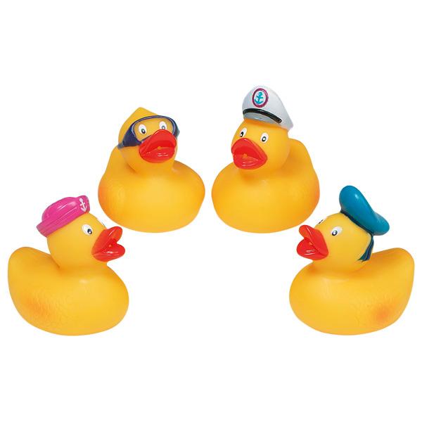 Nach den Angaben der Antragstellerin sowie der vorliegenden Abbildung handelt es sich um ein Spieltier (sog. "Wasserspritztiere, Enten, Art. 13039") in Form einer Ente mit einer Höhe von ca. 6 cm, bestehend aus Kunststoff. Das Spielzeug enthält kein Füllmaterial und ist mit einer kleinen Öffnung im Bereich des Schnabels ausgestattet, durch die man mit Wasser spritzen kann. Die in verschiedenen Ausführungen gefertigte, stilisierte Ente ist mit einer Taucherbrille bzw. mit unterschiedlichen Seemannsmützen "bekleidet".

Die in einem Polybeutel für den Einzelverkauf aufgemachte Ware dient z.B. beim Baden zur spielerischen Unterhaltung von Kindern und Erwachsenen.

Zolltarifrechtlich handelt es sich um "Spielzeug, Tiere oder nicht menschliche Wesen darstellend, nicht gefüllt, nicht aus Holz handgearbeitet".
