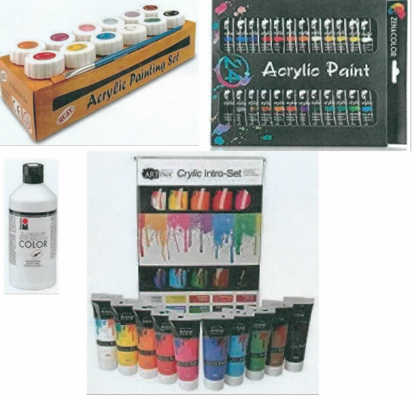Angaben:
Weiße Acrylfarbe in einer 1000ml Kunststoff-Flasche; Verwendung: Basteln, Malen etc.

Befund: 
Farben für Kunstmaler, für den Unterricht, für die Plakatmalerei, für Farbtönungen, zur Unterhaltung und ähnliche Farben, in Täfelchen, Tuben, Töpfchen, Fläschchen, Näpfchen oder ähnlichen Aufmachungen.