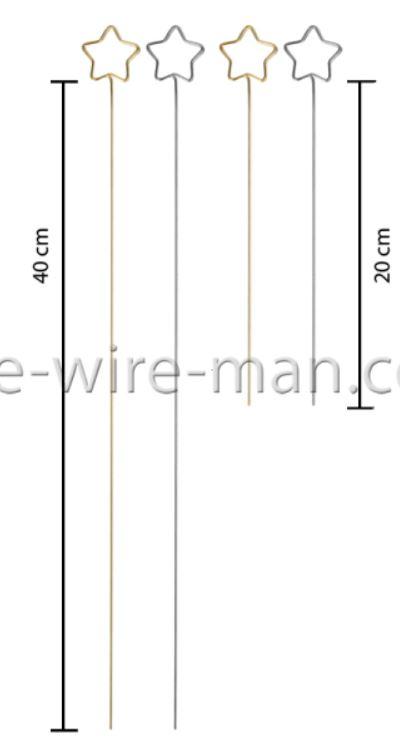 Es handelt sich um sog. Kartenhalter, bestehend aus einem Stahldrahtabschnitt (max. Querschnittsabmessung: ca. 1,2 mm) in unterschiedlichen Längen (etwa 20 oder 40 cm), der am oberen Ende zu einer Klemme in Form von zwei stilisierten, fünfzackigen Sternen bzw. kreisrunden Ringen gebogen ist.
Die Erzeugnisse dienen in z. B. Blumentöpfen oder Gestecken dem Halten von Preisschildern, Platz- oder Grußkarten und dergleichen.
- Antragstellerangaben -

Abbildung siehe Anlage.

Derartige Erzeugnisse gehören als "andere Waren aus Stahldraht" zum TARIC-Code 7326 2000 90.