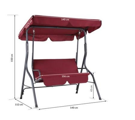 Bei der sog. "Hollywoodschaukel" handelt es sich um ein ca. 140 x 112 x 150 cm großes Sitzmöbel, im Wesentlichen bestehend aus einem Gestell aus pulverbeschichtetem Stahl, einem verstellbaren Sonnendach aus sog. „Oxford Stoff“, Verbindungsstücken für das Dach, rutschfesten Standfüßen, einer Sitzfläche mit einer Rückenlehne und passgenauen Auflagen.

Das Erzeugnis dient der Ausstattung von z.B. Terrassen und ist in mehreren Farben verfügbar.

Die noch nicht zusammengesetzte und verpackte Ware ist als "anders als von der Position 9402 erfasstes Sitzmöbel, nicht von den Unterpositionen (HS) 9401 10 bis 9401 69 erfasst, mit Gestell aus Metall, gepolstert" einzureihen.