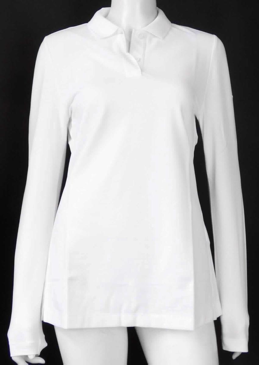 Hemdbluse, sog. e.s. Piqué-Polo Longsleeve cotton stretch, Damen, A3-Art. 8735034, Größe S, Foto siehe Anlage,
- in einem Polybeutel verpackt,
- aus ca. 0,7 mm dicken, einfarbigen Gewirken aus laut Antrag 94 % Baumwolle und 6 % Elasthan (synthetische
  Chemiefasern); mit durchschnittlich 10 oder mehr Maschen je linearen Zentimeter in jeder Richtung,
- über den Schritt reichend (Rückenlänge: ca. 69 cm),
- mit einem Umlegekragen,
- vorn mit einer nicht durchgehenden Öffnung mit Knopfverschluss von rechts über links (Frauenkleidung),
- mit langen Ärmeln, 
- am unteren Rand durch Umschlagen und Festnähen gesäumt; mit ca. 4 cm hoch reichenden Seitenschlitzen,
- den Hemden für Männer entsprechend zugeschnitten.

"Hemdbluse, aus Gewirken, für Frauen, aus Baumwolle"