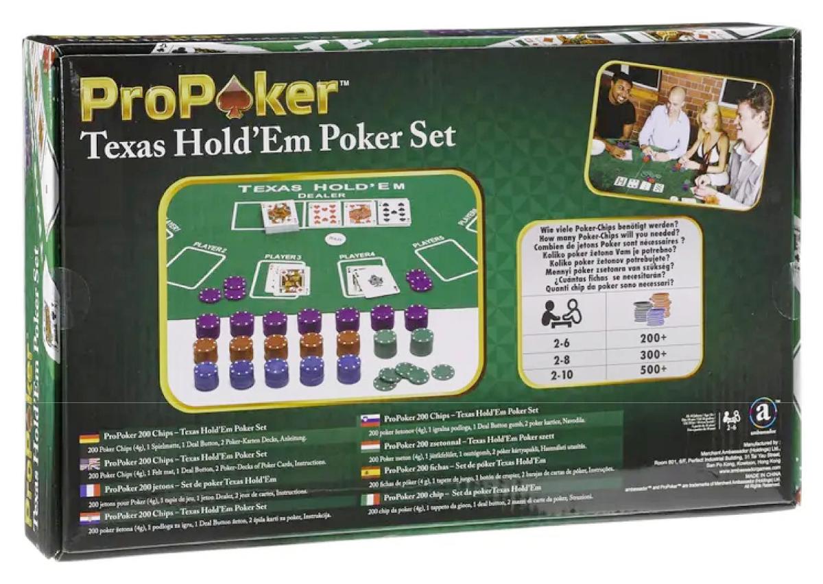 Bei dem durch Antragsangaben und eine Abbildung veranschaulichten Erzeugnis handelt es sich um ein Gesellschaftsspiel für mindestens zwei Spieler, bestehend aus
- zwei sog. "Pokerspielkartendecks" in Form von Kartenspielen aus jeweils 52 Spielkarten 
  sowie zwei Jokerkarten
- Zubehör, erkennbar hauptsächlich oder ausschließlich für Pokerspielkarten bestimmt
-- 200 Pokerchips aus Kunststoff und unedlem Metall, in verschiedenen Farben bzw. 
    Chipwerten, mit Hilfe derer die Spieleinsätze und die Gewinnermittlung beim Pokerspiel
    erfolgen,
-- einem runden Kunststoffchip mit der Aufschrift "DEALER", der die Rolle eines Spielers markiert.

Die Karten und Spielchips (charakterverleihend) sind gemeinsam mit einer Spielanleitung und einer sog. Pokerspielmatte, die als Spielunterlage dient, sich jedoch nicht als Zubehör darstellt, in einem sog. Aluminiumkoffer mit passgenauen Aussparungen für die einzelnen Bestandteile für den Einzelverkauf aufgemacht (Warenzusammenstellung).

Derartige Erzeugnisse sind zolltarifrechtlich als "Gesellschaftsspiel, Spielkarten" einzureihen.