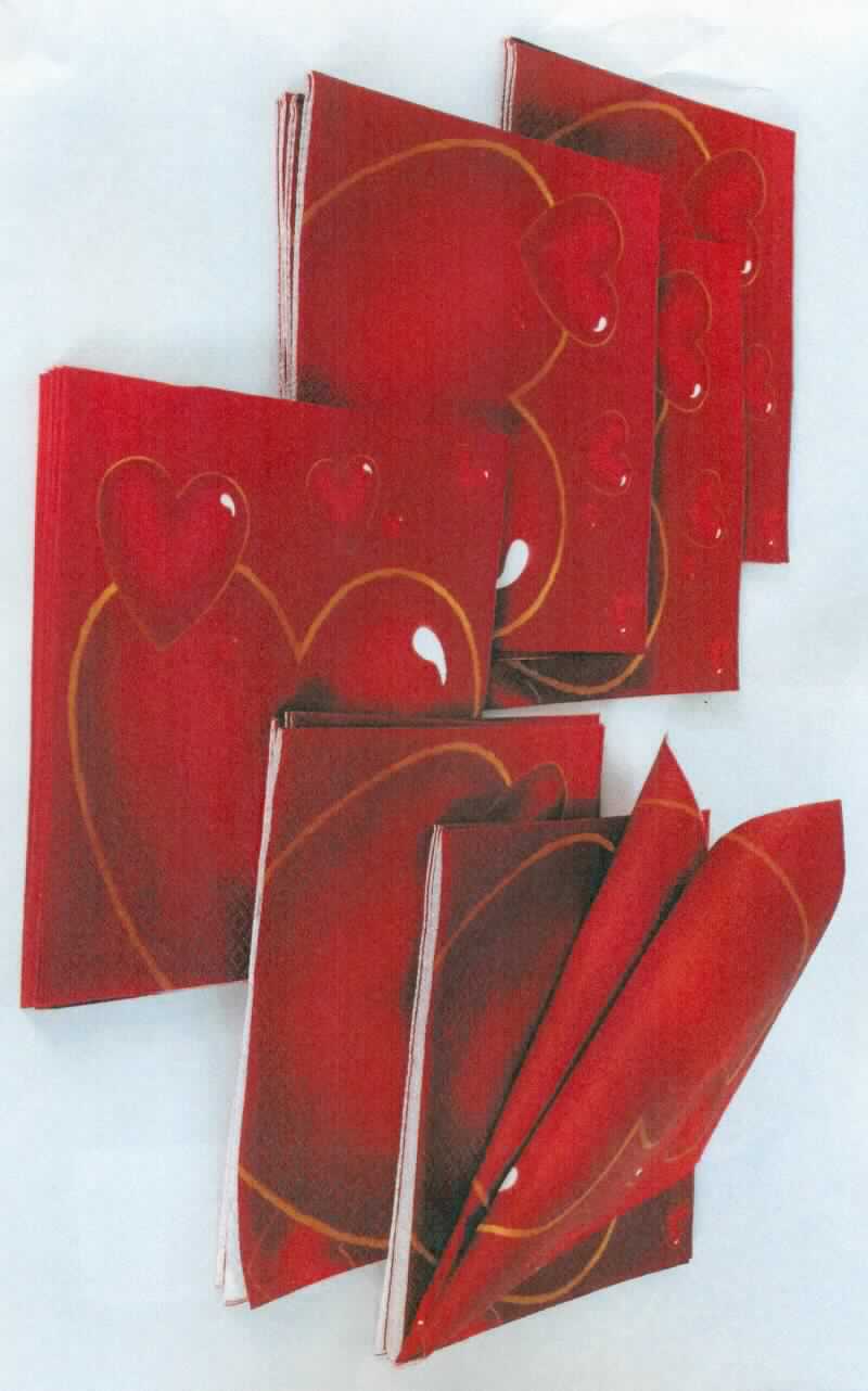 Bei der Ware handelt es sich nach den Angaben der Antragstellerin sowie nach erfolgter Internetrecherche um dreilagige Papierservietten (Format etwa 33,0 x 33,0 cm). Die Lagen sind an den Rändern durch Pressen und Prägen miteinander verbunden. Außenseitig sind sie mit Abbildungen von Herzen bedruckt. 20 Servietten sind in einem Beutel verpackt.

Abbildung siehe Anlage.

Derartige Waren gehören als "Servietten, aus Papierhalbstoff, Papier, Zellstoffwatte oder Vliesen aus Zellstofffasern" zur Codenummer 4818 30 00 00 0 des Zolltarifs.
