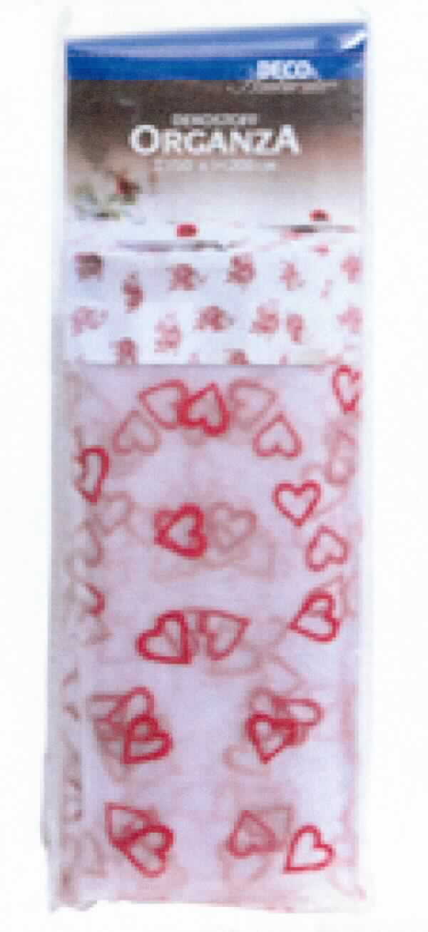 Gewebe, sog. Dekostoff Organza Herzen, Art. 44170, Foto siehe Anlage,
- in einem klarsichtigen Polybeutel verpackt,
- als Meterware, in den Abmessungen von laut Antrag (L x B) 200 cm x 150 cm,
- laut Untersuchungsergebnis:
-- in Leinwandbindung,
-- aus ungezwirnten, nicht hochfesten Garnen aus synthetischen Filamenten (Polyamid),
-- musterbildend (Herzen) mit Scherstaub beflockt (