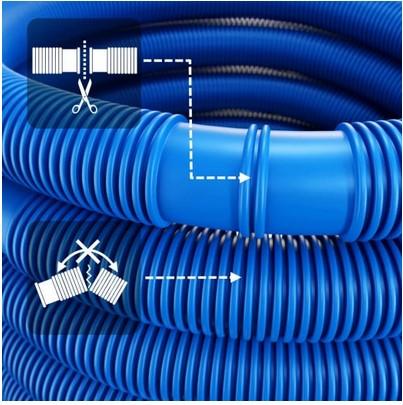 Angaben des Antragstellers:
Bei der Ware handelt es sich um einen Poolschlauch aus Polyethylen (Länge: 6 m, 10 m oder 14 m; Durchmesser: 32 mm oder 38 mm). Der blaue oder schwarze, flexible, geriffelte Schlauch weist integrierte Trennmuffen im Abstand von 1 m auf (nicht aufgesetzt oder verbunden) und kann somit auf die gewünschte Länge gekürzt werden. Zudem sind die Enden ausgeformt aber ebenfalls nicht aufgesetzt oder verbunden.

Der Schlauch hält einem Druck von 27,6 MPa oder mehr nicht stand.

Befund:
Es handelt sich um einen anderen Schlauch aus Kunststoffen, weder mit anderen Stoffen verstärkt noch in Verbindung mit anderen Stoffen, ohne Formstücke, Verschlussstücke oder Verbindungsstücke.