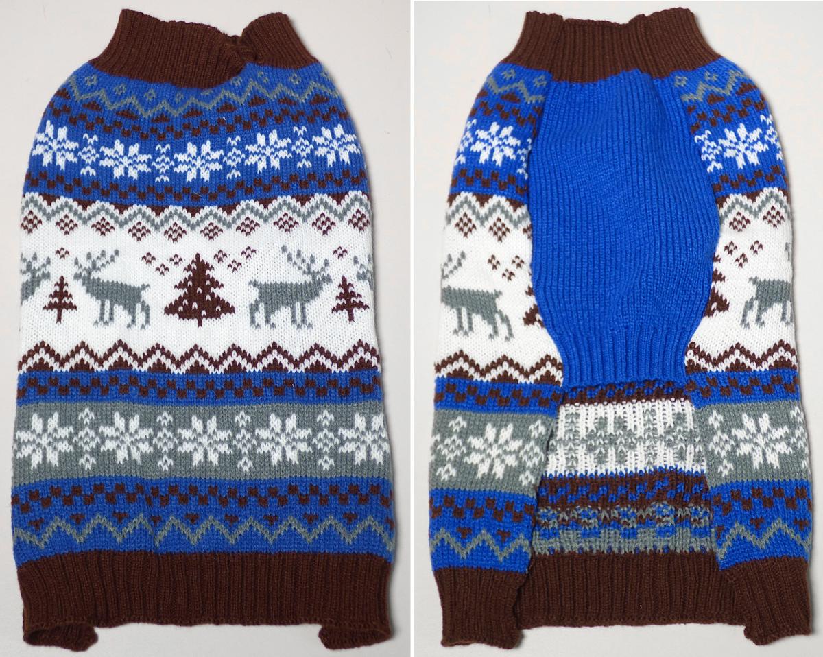 Pullover für Hunde, Foto siehe Anlage,
- Bekleidung für Hunde,
- aus Gewirken aus Spinnstoffen (laut Antrag aus 100 % Acryl),
- mit Aussparungen für den Kopf und das Gesäß,
- mit zwei schlitzförmigen Aussparungen für die Vorderläufe,
- den Körper eines Hundes bedeckend,
- dient erkennbar dem Ausstatten von Hunden und damit als Sattlerware für Tiere,
- in unterschiedlichen Farben und Größen.

"Sattlerware für alle Tiere, aus Stoffen aller Art, kein Reitsattel"