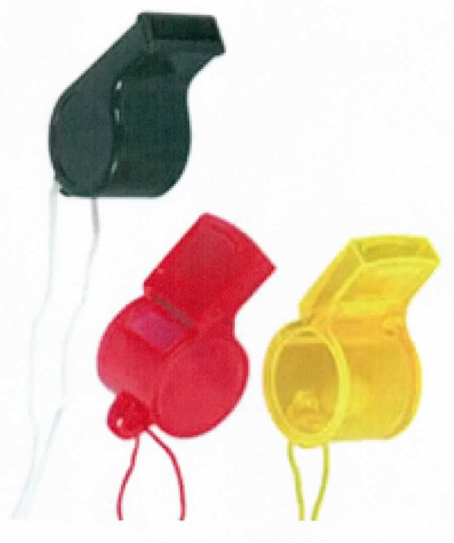 Bei dem Erzeugnis (Artikel 45273) handelt es sich um sechs ca. 5 cm lange Mundpfeifen zum Signalgeben, aus Kunststoff, in den Farben schwarz, rot und gelb (je zwei Stück). Die sog. Trillerpfeifen haben jeweils eine Öse mit einem Spinnstoffband in der Farbe der Pfeife zum Umhängen.

Die sechs Mundpfeifen sind in einer durchsichtigen Kunststofftüte mit einem bedruckten Verkaufsaufhänger aus Pappe verpackt.

Die Ware ist als "Signalpfeife zu Ruf- oder Signalzwecken einzureihen".