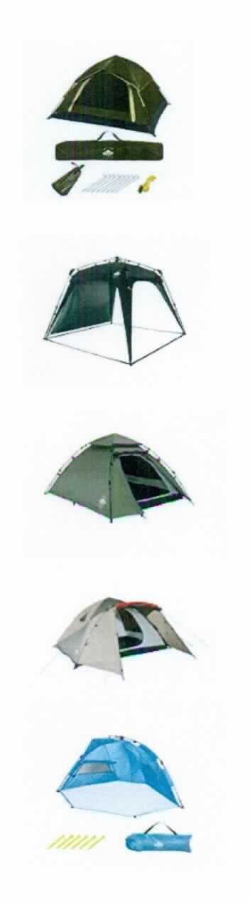 Schirmzeltähnliche Ware, sog. Lumaland Outdoor leichtes Pop Up Wurfzelt (3 Personen; in verschiedenen Farben), 
Abbildung siehe Anlage, 
- noch nicht zusammengesetzt eingehend, 
- in Form eines aufspannbaren Zelts, 
- mit den Abmessungenvon ca. 2,10 m (Breite) x 1,90 m (Tiefe) x 1,10 m (Höhe), 
- mit einer Bespannung (Bezug) aus Geweben aus Spinnstoffen und einem Boden aus Gewebe aus Streifen aus 
  synthetischer Spinnmasse, 
- auf zwei Seiten mit Lüftungsluken aus durchbrochenen Gewirken, 
- auf der Vorderseite mit einer halbrunden, herunterrollbaren Zeltwandöffnung mit Reißverschluss, 
- innen mit einer kleinen, angenähten Tasche (Organizer), 
- mit einem schirmähnlichen, zusammenfaltbaren, außen befestigten Gestell (Gestänge) aus Fiberglas, 
- aufgrund der Beschaffenheit (mit einem schirmgestellähnlichen Gestänge) und der Abmessungen in der Art eines 
  Schirmzeltes zur Aufstellung auf dem Boden bestimmt, daher keine Einreihung in die Position 6306,
- in einer Spinnstofftasche mit Befestigungsmaterial und Zubehör (Metall-Heringe, eine Dachabdeckung und
  Abspannseilen) verpackt.

"Gartenschirmähnliche Ware (schirmzeltähnlich)"