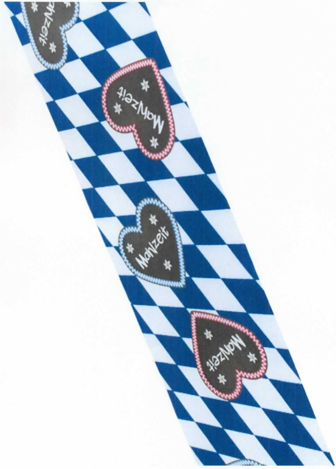 Vliesstoff, sog. Tischläufer Bayern, Art. 44033, Foto siehe Anlage,
- in einer Kunststoffschachtel verpackt,
- als Meterware, in den Abmessungen von laut Antrag (L x B) 150 cm x 20 cm,
- laut Untersuchungsergebnis:
-- aus synthetischen Filamenten (keine aromatischen Polyamide),
-- punktuell thermisch verfestigt,
-- bedruckt, 
-- weder bestrichen noch überzogen,
-- einlagig,
-- kein melt blown,
-- mit einem Quadratmetergewicht von ca. 53 g.

"Vliesstoff, aus synthetischen Filamenten, mit einem Quadratmetergewicht von mehr als 25 g bis 70 g, weder 
 bestrichen noch überzogen, anderer als in den Unterpositionen 5603 1290 10 bis 5603 1290 70 genannte"