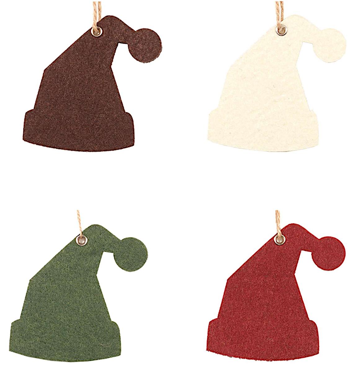 Nach den Angaben der Antragstellerin und dem vorgelegten Warenmuster handelt es sich um sog. Deko-Filzanhänger "Weihnachtsmütze". 
Das in vier Farben erhältliche Erzeugnis besteht aus einem etwa 9 × 8﻿,﻿7 × 0﻿,﻿5 cm (H × B× L) großen Filzzuschnitt in Form der Kontur einer Weihnachtsmannmütze (Besatz und Bommel ausgeformt). An der Oberseite ist die Mütze mit einer Öse und einer Aufhängekordel aus Jute versehen.

Derartige Erzeugnisse sind dazu geeignet und bestimmt zur Schmücken des Weihnachtsbaumes verwendet zu werden.

Zolltarifrechtlich handelt es sich um einen Weihnachtsartikel, nicht aus Glas.