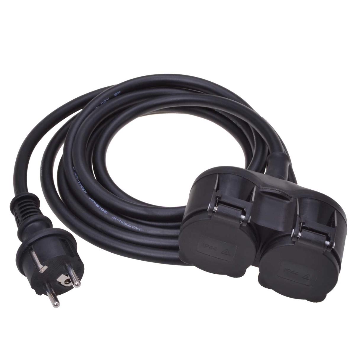 Isoliertes elektrisches Kabel, sog. "Verlängerungskabel",
- mit einer Länge von ca. 3 m,
- an einem Ende mit einem Schutzkontakt-Stecker versehen, am anderen Ende mit zwei
  Schutzkontakt-Steckdosen in einem gemeinsamen Kunststoffgehäuse mit Klappdeckeln und
  Gummidichtung,
- für eine Spannung von 250 V,
- zur Verwendung als Verlängerungskabel im Außenbereich,
- in einem Kunststoffbeutel verpackt.

Das Erzeugnis ist als "isoliertes elektrisches Kabel, keine Ware der Unterpositionen (HS) 8544 11 bis 8544 30, für eine Spannung von 1000 V oder weniger, mit Anschlussstücken versehen, nicht von den TARIC-Unterpositionen 8544 4210 00 bis 8544 4290 70 erfasst" einzureihen.