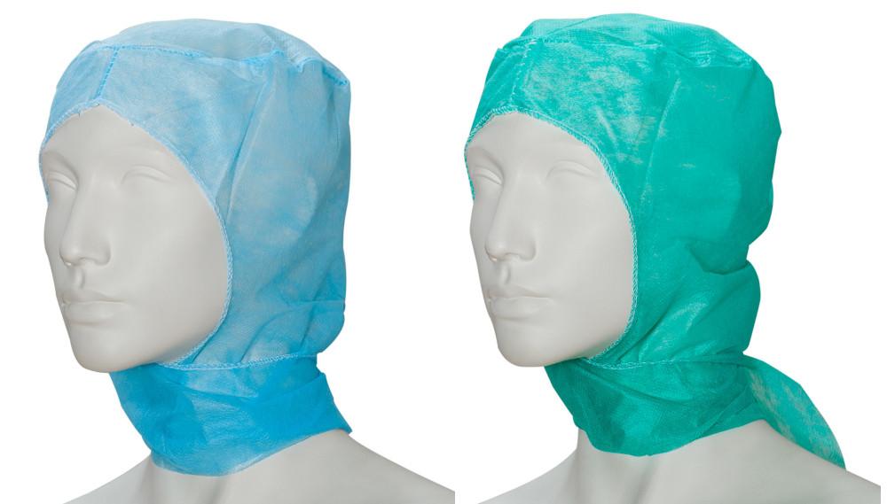 Kopfbedeckung, sog. Vlieshaube in Astro-Form, Fotos siehe Anlage,
- durch Zusammennähen von Zuschnitten aus Vliesstoff aus Spinnstoff der Kopfform
  entsprechend hergestellt,
- am vorderen Rand gesäumt,
- im Bereich der Stirn mit einem eingenähten Schweißband ausgestattet,
- am unteren Ende in der Form von zwei Bindebändern verlängert,
- in gebundener Form den Kopf und den Hals bedeckend,
- in unterschiedlichen Farben,
- zur Verwendung als Schutzhaube zum Bedecken des gesamten Haares.

"Kopfbedeckung, aus mehreren Stücken von Spinnstofferzeugnissen hergestellt, ausgestattet, andere
 als in den Unterpositionen 6505 0010 und 6505 0030 genannte, keine handgearbeitete Baskenmütze"