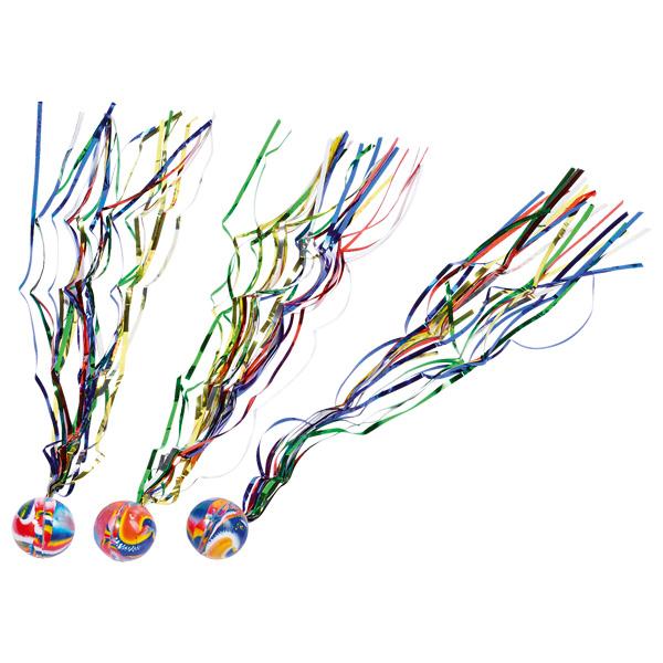 Bei der als "Flummy Shooting Star, Art. FB245" bezeichneten Ware handelt es sich um ein Spielzeug in Form eines Spielballs (sog. Flummi). Der Ball mit einem Durchmesser von 35 mm besteht aus - lt. Antragsangaben - Kautschuk und ist bunt marmoriert. Der Flummi ist mit 28 verschiedenfarbigen, ca. 23 cm langen Streifen aus synthetischer Spinnmasse mit einer Breite von augenscheinlich weniger als 5 mm ausgestattet. Das Spielzeug dient der spielerischen Unterhaltung von Kindern und ist mit einer Pappkarte in einem Polybeutel verpackt.

Derartige Erzeugnisse werden zolltarifrechtlich als "anderes als in den Unterpositionen (KN) 9503 0010 bis 9503 0095 genanntes Spielzeug, nicht aus Holz handgearbeitet" eingereiht.