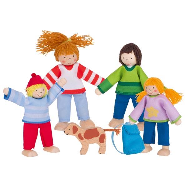 Nach den Angaben der Antragstellerin handelt es sich um Spielzeug "51863 Biegepuppen Camping-Familie " in Zusammenstellung bestehend aus:
- vier Puppen
-- die Nachbildungen von etwa 9 bis 11 cm großen Menschen (Mutter, Vater, Mädchen und Junge) 
   darstellend,
-- mit beweglichen Armen und Beinen,
-- jeweils mit einem Oberteil und einer Hose bekleidet; der Junge trägt zusätzlich eine Mütze,
-- mit einem Kopf mit aufgemalten Gesicht, Händen und Füßen aus Holz,
- einem Spielzeugtier
-- einen ca. 5,5 x 4 x 1 cm großen Hund aus Holz mit Schwanz aus Spinnstoff darstellend,
- der Nachbildung eines ca. 3,5 x 2,5 x 1,5 cm großen Rucksacks aus Spinnstoffen.

Die Waren dienen der spielerischen Unterhaltung von Kindern und sind gemeinsam in einem bunt bedruckten Pappkarton aufgemacht.

Derartige Erzeugnisse werden zolltarifrechtlich als "Spielzeug, aufgemacht in einer Zusammenstellung" eingereiht.