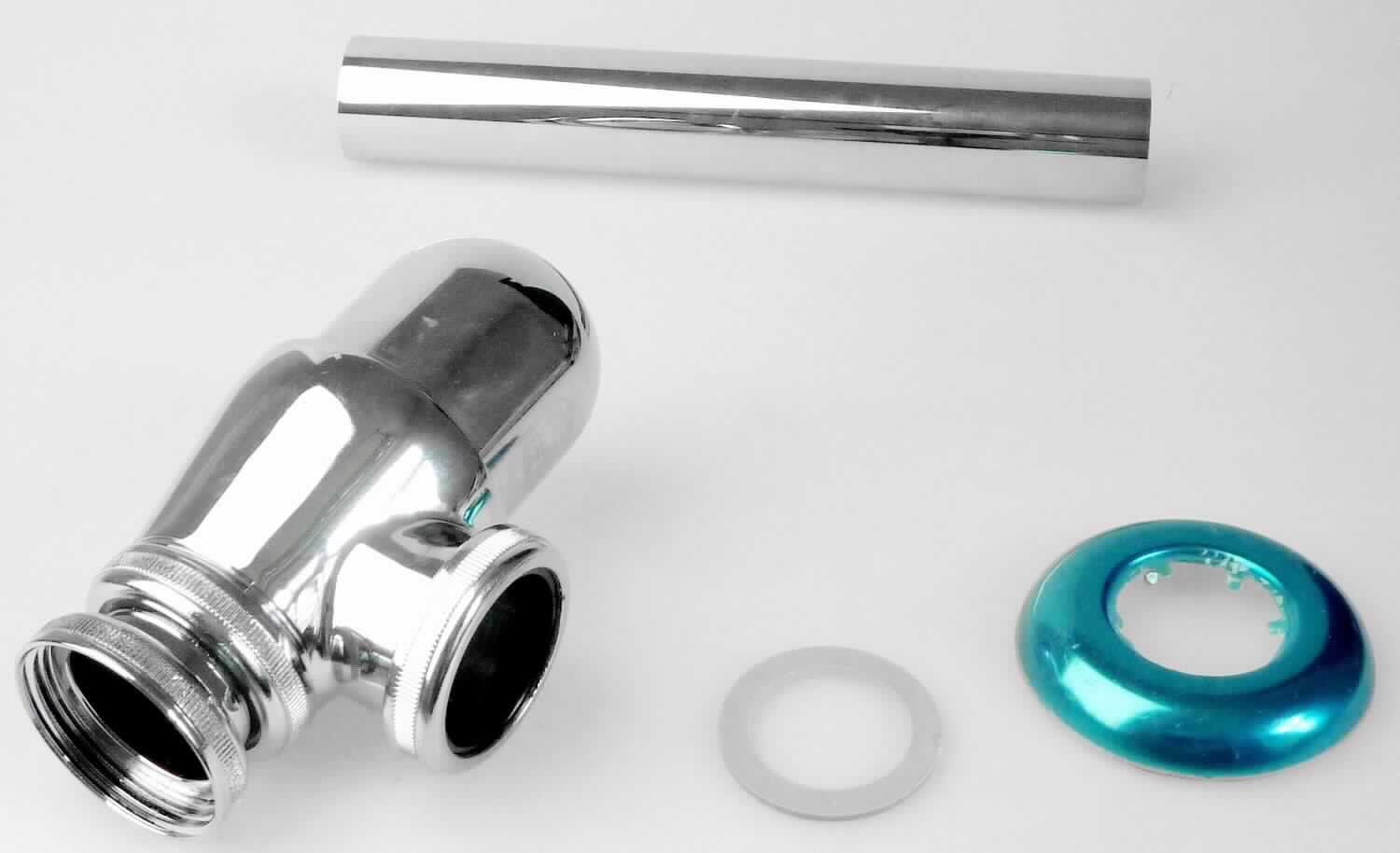 Sanitärartikel aus Kupfer; Tassen-Siphon

Bei der Ware handelt es sich um aus mehreren Komponenten zusammengesetzte Siphons (sog. Anti-Geruchskörper), bestehend aus einer Siphontasse, mit zwei Anschlussöffnungen (1 1/4'' Außengewinde), einem Siphonoberteil / T-Stück, einem kurzen Einlaufrohr mit Tauchrohr, einem langen Abgangsrohr, drei Überwurfmuttern mit Innengewinde, sowie diversen Dichtungsringen und einer Wandrosette.  Das aus verschiedenen unedlen Metallen (Stahl und Messing, verchromt) bestehende, teilweise zusammengesetzte Erzeugnis dient als Verbindung zwischen Waschbecken und der Abwasserleitung in der Wand und soll den Austritt übelriechender Gerüche aus der Kanalisation verhindern.
Kupfer herrscht gegenüber jedem anderen unedlen Metall gewichtsmäßig vor.

Derartige Waren sind als "andere Sanitärartikel aus Kupfer" in den TARIC-Code 7418 2000 90  einzureihen.