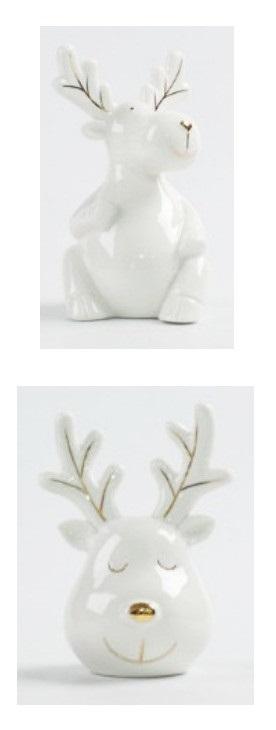 Andere keramische Ziergegenstände, Foto siehe Anlage,
- weiße, glasierte Zierfiguren in Form eines sitzenden Hirsches und eines Hirschkopfes; jeweils im
  Bereich des Geweihs und der Nase goldfarben verziert,
- keramische Erzeugnisse, nach der Formgebung gebrannt, tonmineralhaltiges Material enthaltend,
- lt. Antrag aus Porzellan,
- ohne Hinweise auf Handarbeit,
- keine Weihnachtsfestartikel der Position 9505, da die Waren neutral gestaltet sind und keinen
  eindeutigen Bezug zum Weihnachtsfest aufweisen.

"Andere keramische Ziergegenstände, aus Porzellan, nicht handgearbeitet"