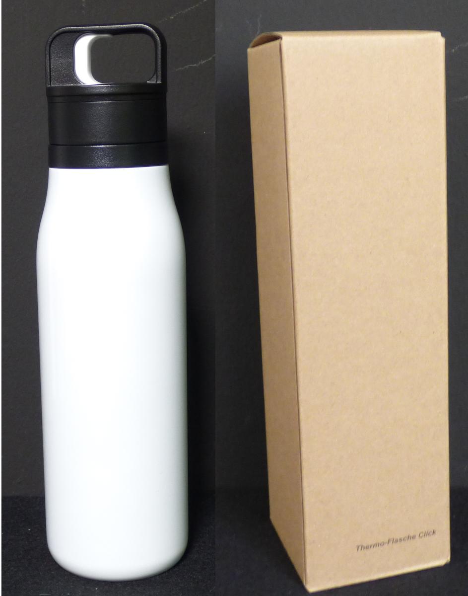 Es handelt sich um eine ca. 25,5 x 6,5 cm (Höhe x Durchmesser) große Trinkflasche, bestehend aus einem doppelwandigen Behältnis aus Edelstahl. 
 
Die Flasche besitzt einen luftverdünnten Raum (Vakuum) zwischen den Wänden sowie einen Kunststoffdeckel, der mit einem Klick-Verschluss versehen ist.

Die Ware dient zum Bereithalten, Kühlen sowie Warmhalten von Getränken.

 Das verpackte Erzeugnis ist als "Vakuum-Isolierbehälter" einzureihen.