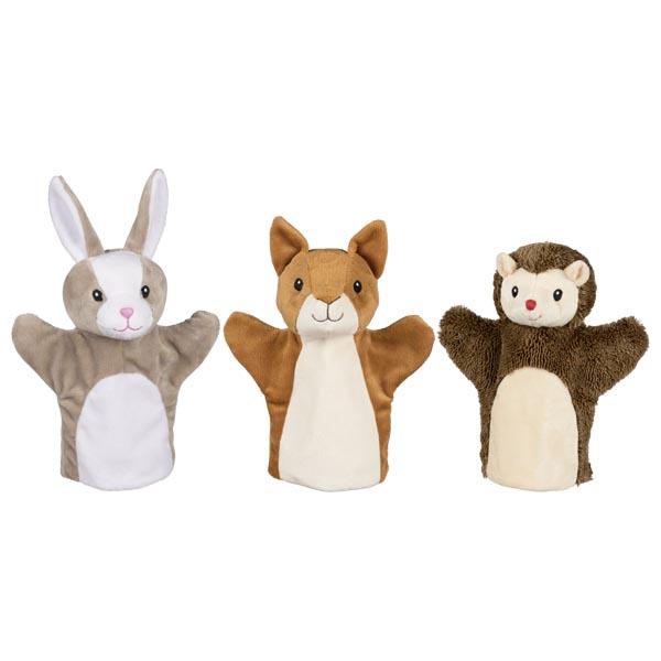 Nach den Angaben der Antragstellerin sowie der vorliegenden Abbildung handelt es sich bei den sog. "Handpuppen Tiere, Art. 50961" um Spielzeuge in Form von drei Tierfiguren in verschiedenen Ausführungen (Hase, Igel und Eichhörnchen). 
Die jeweils ca. 26 cm großen Tierfiguren bestehen aus einem Plüschgewirke und sind mit einem Kopf ausgestattet, der mit weichem Material befüllt und mit einem aufgestickten Gesicht versehen ist. Beim Eichhörnchen ist auch der Schwanz gefüllt, der restliche Teil des Körpers ist jedoch bei allen drei Tieren ungefüllt. Am unteren Rand des Körpers weisen die Erzeugnisse eine große Öffnung auf, durch die man die Hand und die Finger in den Kopf und die beiden "Arme" stecken kann, um die Tiere als Handspielpuppen z.B. für Kinder- oder Kasperletheater zu nutzen.

Die gefüllten Teile der Spieltiere verleihen ihnen nicht den wesentlichen Charakter von Füllmaterial enthaltenden Spielzeugen, so dass die Erzeugnisse als "ungefüllt" anzusehen sind.

Die Tierfiguren dienen der spielerischen Unterhaltung von Kindern und sind jeweils mit einem Hangtag versehen und als 3er Set in einem Polybeutel verpackt.

Zolltarifrechtlich handelt es sich um "Spielzeug, Tiere oder nicht menschliche Wesen darstellend, nicht gefüllt, nicht aus Holz handgearbeitet".
