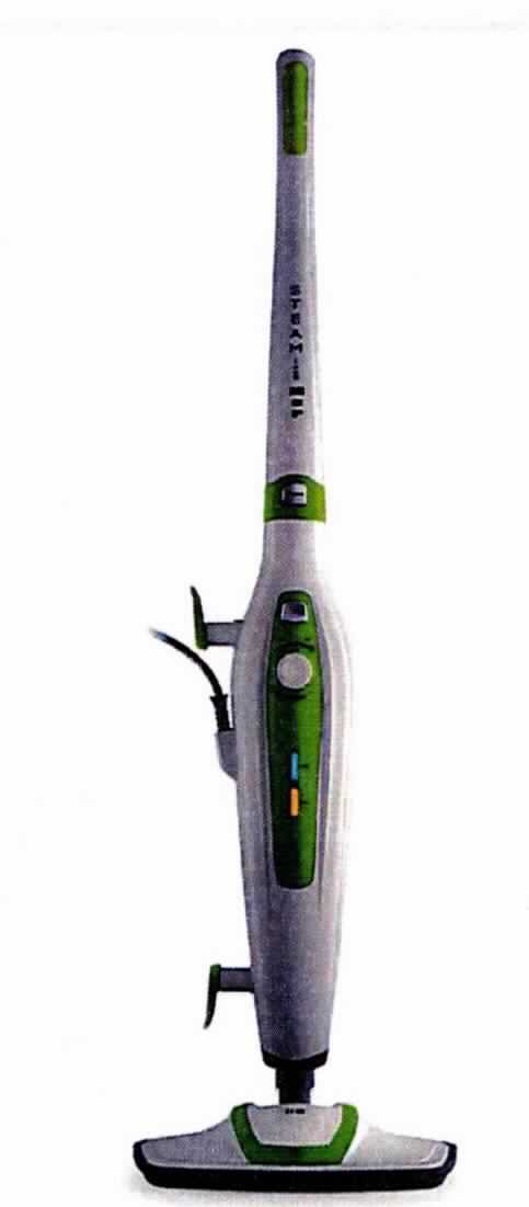 Dampfreiniger Steam mop SM 109, Art.Nr. 11910,
- aus einem spezifisch geformten Gehäuse mit Handgriff, Wassertank (Fassungsvermögen: 550 ml), 
  Wasserfilter, Dampfgenerator (Heizkessel), Dampfaustrittsdüse, Teppichgleitsohle, Überdruckschutz und 
  Überhitzungsschutz sowie Bedienelementen und Netzkabel (Abbildung siehe Anlage),
- mit einer Leistung von 1200 Watt,
- zum Reinigen von hitzebeständigen Oberflächen mittels eines durch Dampfdruck erzeugten Dampfstrahls,
- in einer gemeinsamen Verkaufsumschließung mit Mikrofaser-Bodentuch und Bedienungsanleitung (Beipack).
Der Dampfreiniger bestimmt den Charakter des Ganzen.

"Mechanischer Apparat zum Verspritzen von Flüssigkeiten, andere Maschine als von den TARIC-Codes 8424 1000 10 bis 8424 3008 00 erfasst, nicht mit Druckluft betrieben (Warenzusammenstellung in Aufmachung für den Einzelverkauf aus Dampfreiniger -charakterbestimmend- und Beipack) - Dampfreiniger"