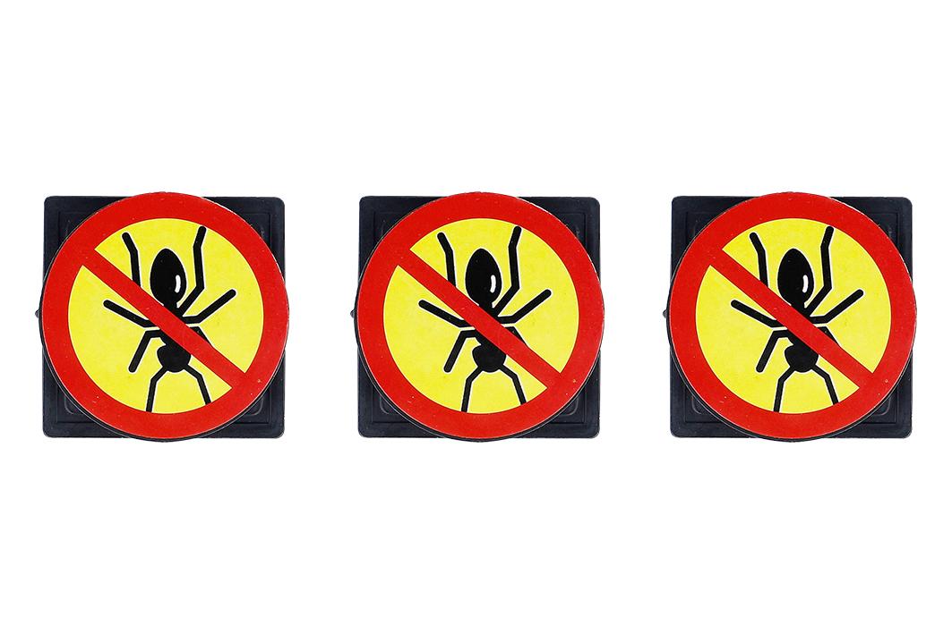 Angaben des Antragstellers:
3er Ameisenköderdose zum Stellen; Material: PP, Kleber.

Befund:
Insektizide, andere.