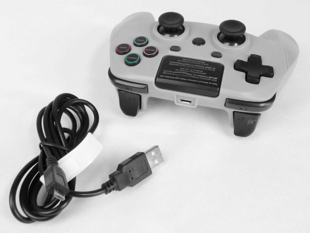 Eingabeeinheit, sog. snakebyte PS4 Game:Pad 4 S wireless (Artikel-Nr.: SB912757 Farbe:grey; ebenfalls erhältlich in black, Artikel-Nr.: SB909375; in camo blue, Artikel-Nr.: SB912726; in bubblegum camo, Artikel-Nr.: SB912733; in blue, Artikel-Nr.: SB914539), in Form einer Warenzusammenstellung aus einem Kabel und einem Controller (charakterbestimmend im Hinblick auf die Verwendung). Das ca. 150 x 55 x 105 mm große Erzeugnis verfügt über ein Steuerkreuz, zwei Analog-Sticks, zwei Trigger, zwei Schultertasten sowie Funktionstasten. Das Gerät ist mit einem Bluetooth-Modul und einem USB-Anschluss ausgestattet. Es dient zur Eingabe von XY-Koordinaten zur Steuerung von Spielen auf der PlayStation 4 oder eines PCs. Die Eingabeeinheit ist an die Zentraleinheit einer automatischen Datenverarbeitungsmaschine anschließbar und in der Lage, Daten in einer vom System verwendbaren Form zu liefern.
Die Bestandteile der Zusammenstellung sind gemeinsam in einem Pappkarton für den Einzelverkauf aufgemacht.

Die Ware wird als "Eingabeeinheit für automatische Datenverarbeitungsmaschinen, keine Tastatur" eingereiht.

Anlage: 1 Abbildung