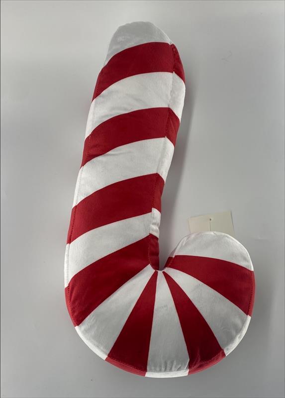 Bei dem sog. Kissen handelt es sich um ein ca. 46 cm x 27 cm x 7 cm (L x B x H) großes, rundes, an einem Ende gebogenes Kissen in Form einer Zuckerstange mit einer weiß-rot gemusterten Hülle aus Spinnstoffgewirken und einer Füllung aus Wattierungsstoff.
 
Die Ware ist als „den Bettausstattungen ähnliche Ware, gepolstert, nicht von den Unterpositionen (HS) 9404 21 bis 9404 40 erfasst, nicht mit Federn oder Daunen gefüllt“ einzureihen.