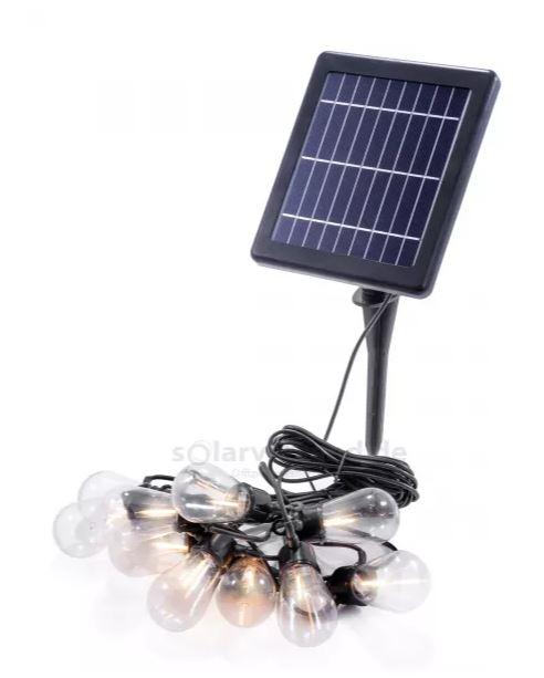 Bei der sog. Solar Lichterkette "RetroLook", Art. 102189 handelt es sich um eine insgesamt ca. 9 m lange Lichterkette, bestehend aus einer Girlande aus einem mit schwarzem Kunststoff isolierten elektrischen Kabel mit zehn im Dauerlicht weiß leuchtenden, im Abstand von ca. 60 cm angebrachten LED-Lichtquellen.
An jeder Brennstelle ist ein ca. 5 cm x 9 cm (d x H) großer Aufsatz in Form einer Glühbirne aus Kunststoff angebracht.
Die Glühbirnen sind mit Befestigungslaschen versehen.
Die Lichterkette ist mit einer ca. 3 m langen Zuleitung und einem Solarmodul mit Erdspieß ausgestattet.

Aufgrund der neutralen Gestaltung handelt es sich um eine Lichterkette, die über das ganze Jahr für verschiedene Dekorationszwecke verwendet werden kann.

Das Erzeugnis ist als "elektrischer Beleuchtungskörper, anderweit weder genannt noch inbegriffen, nicht von den Unterpositionen (HS) 9405 11 bis 9405 39 erfasst, fotovoltaisch, ausschließlich zur Verwendung mit LED-Lichtquellen bestimmt, kein Scheinwerfer, aus Kunststoffen" einzureihen.