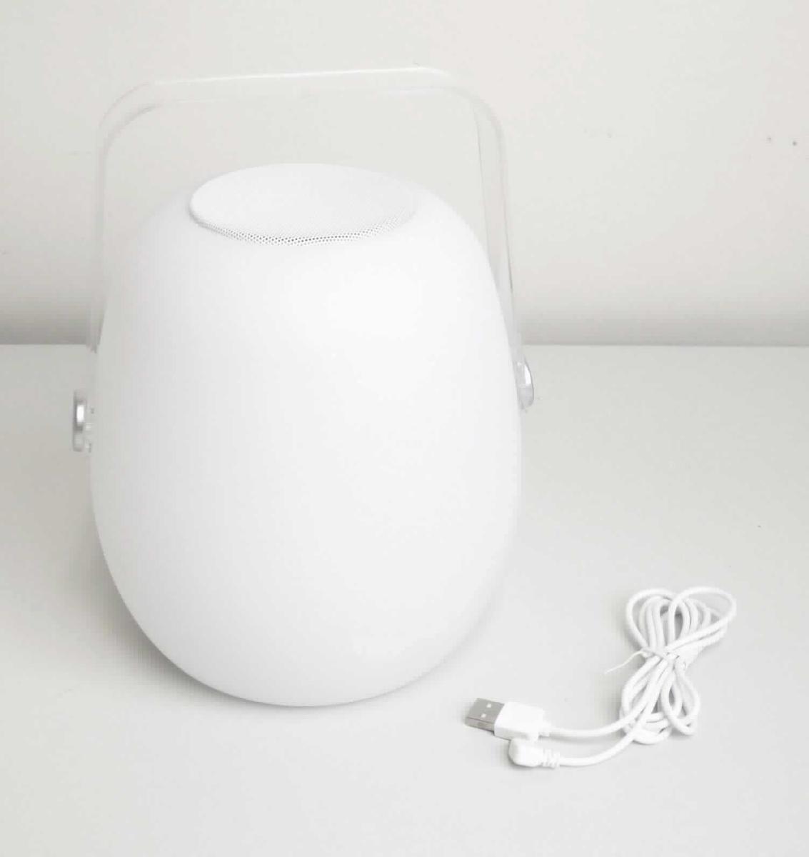 Mobile LED Leuchte mit Bluetooth-Lautsprecher
- aus Lautsprecher, Tonfrequenzverstärker, Akkumulator, Bluetooth-Sende- und Empfangsmodul
  und LED Leuchte in einem wetterbeständigen Gehäuse mit Bedienelement, USB-Anschluss für die 
  Stromversorgung und Tragegriff (Abbildung siehe Anlage),
- zum Umwandeln elektrischer Tonfrequenzimpulse in Schallschwingungen - kennzeichnende Haupt-
  tätigkeit -, zur Tonfrequenzverstärkung und zum drahtlosen Empfangen von Audiodaten im Bluetooth-
  Standard, sowie zur Verwendung als tragbare LED Leuchte - ohne charakterbestimmendem Bestandteil -,
- zusammen mit Beipack (USB-Kabel und Bedienungsanleitung) in einer gemeinsamen Verkaufs-
  umschließung.
Die mobile LED-Leuchte mit Bluetooth-Lautsprecher bestimmt den Charakter des Ganzen.

"Einzellautsprecher im Gehäuse (Kombination aus Lautsprecher - kennzeichnende Haupttätigkeit -, 
 Tonfrequenzverstärker und Apparat für die Kommunikation in einem drahtlosen Netzwerk, zusammen-
 gesetzt mit tragbarer LED Leuchte - ohne charakterbestimmenden Bestandteil -, in Warenzusammenstellung mit
 nicht charakterbestimmendem Beipack, in Aufmachung für den Einzelverkauf)"