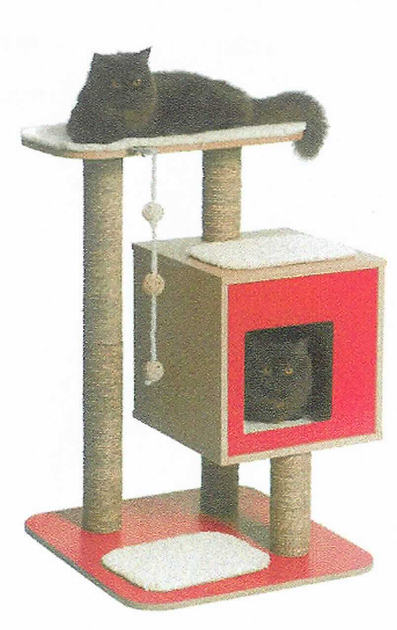 Nach den Angaben der Antragstellerin, der vorliegenden Abbildungen sowie des vorliegenden Warenmusters handelt es sich bei der Ware "Katzenmöbel aus Holz, Vesper V Base, Art. 52042 Walnuss, 52043 Schwarz" um eine zusammengesetzte Ware in Form eines sog. Katzenkratzbaums mit zwei Kissen.

Der Kratzbaum ist ein etwa 81,5 cm hohes Gebilde, bestehend aus jeweils einer rechteckigen Grundplatte und Liegefläche, sowie einem würfelförmigen Häuschen aus Holzspanplatten (bei "Variante 52043 Schwarz" zum Teil schwarz lackiert; bei "Variante 52042 Walnuss" vollständig braun lackiert ). Die Bestandteile sind durch fünf sog. Kratzsäulen aus vollständig mit Flechtstoffen umwickelter Pappe (seilförmiger Strang aus nicht zerfaserten, zweifach zusammengedrehten Seegrasblättern; Flechtstoffe im Sinne der Anmerkung 1 zu Kapitel 46) miteinander verbunden. An der Unterseite der oberen Liegefläche hängt eine Schnur mit drei Flechtstoffkugeln herab, die als Spielzeug dienen. Auf der Bodenplatte und auf dem Häuschen befinden sich jeweils runde, mit Klett befestigte Liegeauflagen aus konfektionierten Spinnstofferzeugnissen (bei "Variante 52043 Schwarz" aus Plüschgewirken; bei "Variante 52042 Walnuss" aus Geweben).

In das Häuschen sowie auf die Liegefläche an der Spitze werden passgenaue Kissen eingelegt beziehungsweise mit Klett befestigt.

Insbesondere im Hinblick auf den Umfang bestimmt der Kratzbaum den Charakter der zusammengesetzten Ware. 

Der Kratzbaum stellt sich als aus verschiedenen Stoffen zusammengesetzte Ware und dient der Beschäftigung (Spielen, Kratzen) sowie als Ruhe- und Schlafplatz für Katzen. Insbesondere im Hinblick auf die Bedeutung für die Verwendung bestimmen die Flechtstoffe (Seegrasstränge) sowie die Spinnstoffe (Liegeauflagen) gegenüber dem Holz und der Pappe den Charakter der Ware. Im Hinblick auf den Umfang sind die Flechtstoffe gegenüber den Spinnstoffen charakterbestimmend.

Hinweise auf eine Fertigung in Handarbeit sind nicht ersichtlich.

Die noch nicht zusammengesetzte Ware ist in einem Pappkarton verpackt.

Zolltarifrechtlich handelt es sich um "Andere Waren, unmittelbar aus Flechtstoffen hergestellt, aus anderen pflanzlichen Stoffen als Bambus oder Rattan, keine Flaschenhülsen aus Stroh, nicht handgearbeitet".