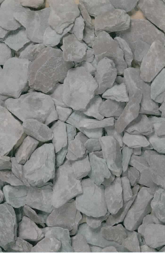 Angaben:
Splitt INDIAN SCHIEFERSPLITT 
Bearbeitung: gebrochen 
Farbe: violett-bunt 
Material: Schiefer 
Herkunft: Wales 
Größe: 30-80 mm 

Befund:
Körnungen von Steinen der Position 2516