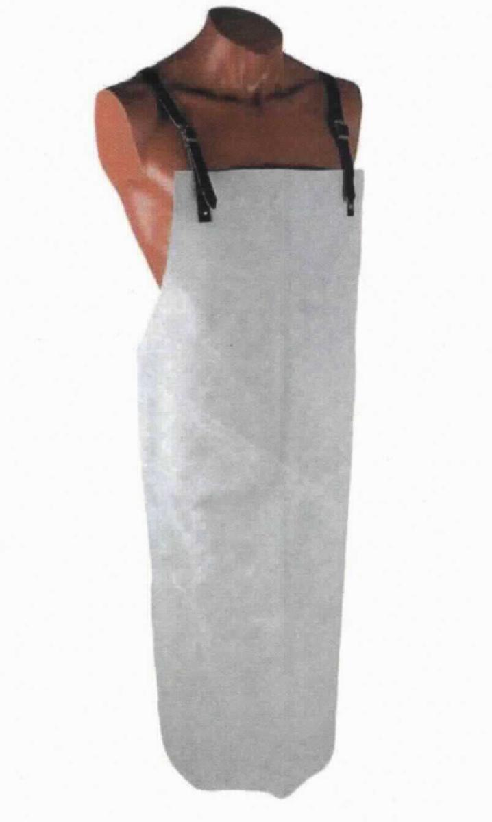 Kleidung aus Leder, sog. Spaltleder-Latzschürze, Foto siehe Anlage, 
- Schürze aus silbergrauem Leder (lt. Antrag Spaltleder), 
- mit den Abmessungen von ca. 100 cm (Länge) x 80 cm (Breite) cm und einer Stärke zwischen 1 bis 2 mm, 
- mit angenieteten und verstellbaren Riemenverschlüssen (Riemen aus Leder mit Schnallen aus unedlem Metall)
  in Höhe der Taille und über den Schultern, 
- zur Verwendung als Arbeitsschutzkleidung.

"Kleidung (Schürze) aus Leder"