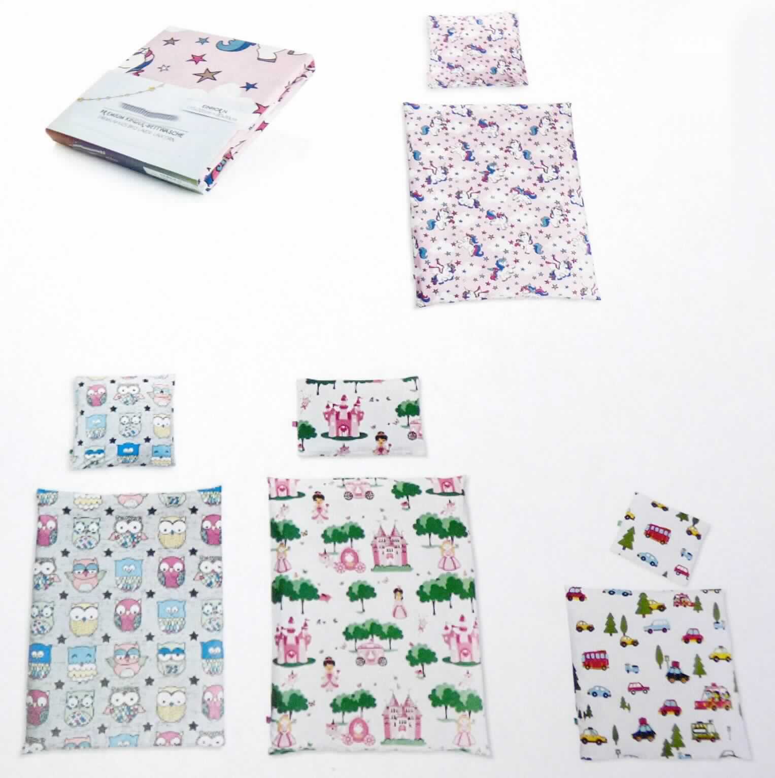 Bettwäsche, sog. Kinder Bettwäsche bedruckt, Foto siehe Anlage,
- gemeinsam in einem Polybeutel mit bedrucktem Pappeinleger verpackt, 
- zweiteilige Zusammenstellung, bestehend aus einem Deckbettbezug und einem Kopfkissenbezug, keine
  Einreihung als Warenzusammenstellung, da beide Waren derselben Position / Unterposition zuzuweisen sind,
- annähernd rechteckig, laut Antrag in diversen Motiven und Größen,
- vorliegendes Warenmuster "Piraten Insel" in den Abmessungen 135 cm x 200 cm und 80 cm x 80 cm,
- aus ca. 0,2 mm dicken, bedruckten (nicht nach dem Batik-Verfahren handbedruckt) Geweben aus laut Antrag
  100 % Baumwolle,
- an einer Schmalseite jeweils mit einer Öffnung mit Reißverschluss,
- durch Zusammennähen konfektioniert,
- ohne Hinweise auf die Herstellung auf Handwebstühlen,
- wird üblicherweise gewaschen und kennzeichnet sich nach dem Verwendungszweck und der Materialbeschaffen-
  heit als Bettwäsche; somit keine Waren der Position 6304.

"Bettwäsche, aus Spinnstoffen, aus Geweben, bedruckt, aus Baumwolle, nicht auf Handwebstühlen hergestellt,
 nicht nach dem Batikverfahren handbedruckt"