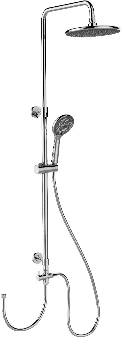 Duschsystem (Abbildung siehe Anlage)
- bestehend aus einer Kopfbrause (Durchmesser: 22,5 cm) mit Kugelgelenk, einer Hand-
  brause (Durchmesser: 11 cm) mit Verstellmechanismus für drei verschiedene Strahl-
  arten, Brauseschlauch (Länge: 150 cm), Umsteller von Kopf- auf Handbrause, Schieber
  für Handbrause, Wasserspareinsatz sowie Brausestange mit innenliegender Wasser-
  führung, noch nicht zusammengesetzt,
- zum Einbau in eine Sanitäreinrichtung (Dusche) bestimmt,
- dient nach erfolgter Montage an einen Fließwasseranschluss zum Verteilen und Ver-
  spritzen von Flüssigkeiten (Wasser) im Sanitärbereich (Dusche),
- in einer gemeinsamen Verkaufsumschließung mit Montagematerial und einer Be-
  dienungsanleitung (Beipack).
Die Kopfbrause mit mechanischer Vorrichtung zum Regeln der Strahlrichtung (Nei-
gungswinkel) und die Handbrause mit Verstellmechanismus bestimmen den Cha-
rakter des Ganzen.

"Mechanischer Apparat zum Verspritzen von Flüssigkeiten, keine Ware der Code-
  nummern 8424 1000 11 0 bis 8424 8940 00 0, noch nicht zusammengesetzt (Dusch-
  system aus Kopfbrause mit Strahlrichtungsregelung und Handbrause mit Verstell-
  mechanismus - charakterbestimmend - zusammengesetzt mit Brauseschlauch, Um-
  steller, Wasserspareinsatz, Brausestange und Schieber, in Warenzusammenstellung
  in Aufmachung für den Einzelverkauf mit nicht charakterbestimmendem Beipack)
  - Duschsystem"