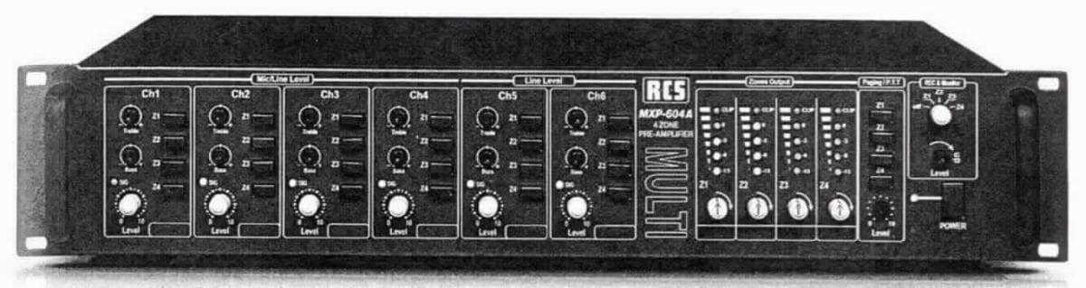 Elektrischer Tonfrequenzverstärker, Art.-Nr. MXP-604 A (MX-604)
- aus Mehrkanaltonfrequenzverstärker, Hörsignalgerät (Gong) und Stromversorgung in einem
  Gehäuse mit mehreren Ein- und Ausgangsanschlüssen, Lautstärkereglern, Schaltern und
  LED-Anzeigen (Abmessungen: 483 x 88 x 260 mm), Abbildung siehe Anlage,
- zum Verstärken von Tonfrequenzsignalen - kennzeichnende Haupttätigkeit -, zum 
  Schalten von mehreren Eingangskanälen auf mehrere Ausgangskanäle und zum Erzeugen 
  von akustischen Signalen.

"Elektrischer Tonfrequenzverstärker, nicht für die Fernsprech- oder Messtechnik, nicht für
 zivile Luftfahrzeuge, nicht von den TARIC-Codes 8518 40 80 91 bis 8518 40 80 93 erfasst
 (Kombination aus Tonfrequenzverstärker - kennzeichnende Haupttätigkeit -, Schalttafel und 
 Hörsignalgerät)"