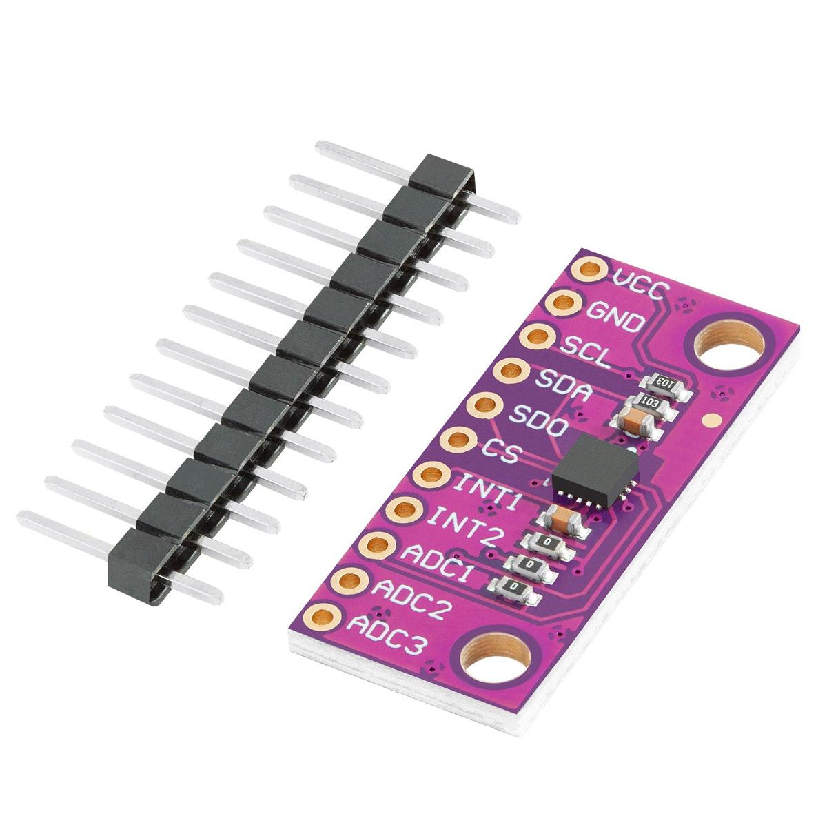 Elektronischer Triaxial-Beschleunigungssensor, im Wesentlichen bestehend aus einer mit einem Sensor in Form einer elektronischen integrierten Schaltung (IC) sowie verschiedenen Widerständen und Kondensatoren bestückten Platine mit 11 Kontaktpunkten (siehe Abbildung in der Anlage). Die Leiterplatte mit den Abmessungen von ca. 28 x 12 x 3 mm wird mithilfe eines beiliegenden 11-poligen Kontaktelementes angeschlossen (noch nicht zusammengesetzte Ware). Der Sensor-IC setzt sich im Wesentlichen aus einem Gehäuse mit mikromechanischen Sensorelementen (MEMS) zum Messen der Beschleunigung bis ± 2 G, ± 4 G, ± 6 G, ± 8 G, ± 16 G (m/s²) über drei Achsen (X, Y, Z) sowie einer anwendungsspezifischen integrierten Schaltung (ASIC) zusammen.
Die Ware wird als "Gerät zum Messen oder Prüfen anderer als geometrischer Größen, anderes als von den Unterpositionen (HS) 9031 10 bis 9031 49 erfasst" eingereiht.