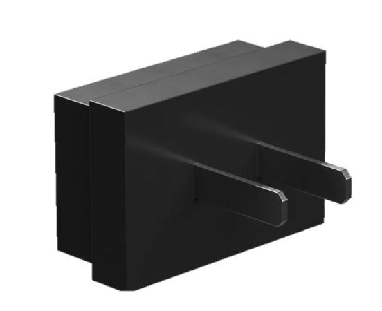 Netzadapterstecker,
- im Wesentlichen bestehend aus einem spezifisch geformten schwarzen Kunststoffkörper mit zwei nebeneinander parallel angeordneten flachen spannungsführenden Kontakten auf der einen Seite und einer entsprechenden Anzahl an Kontakten auf der gegenüberliegenden Seite,
- für eine Spannung von weniger als 1000 V,
- mit einem Maß von ca. 2,67 x 3,97 x 3,38 cm (L x B x H),
- für die Region USA,
- zum Herstellen einer elektrischen Verbindung nach Einstecken auf den entsprechenden Gegenkontakt.

Die Ware ist als "elektrisches Gerät zum Verbinden von elektrischen Stromkreisen, für eine Spannung von 1000 V oder weniger, Steckvorrichtung, andere als Lampenfassung, nicht für Koaxialkabel, gedruckte Schaltungen oder bestimmte Luftfahrzeuge, nicht von den Taric-Codes 8536 6990 82 bis 8536 6990 86 erfasst" einzureihen.

Anlage: 1 Abbildung