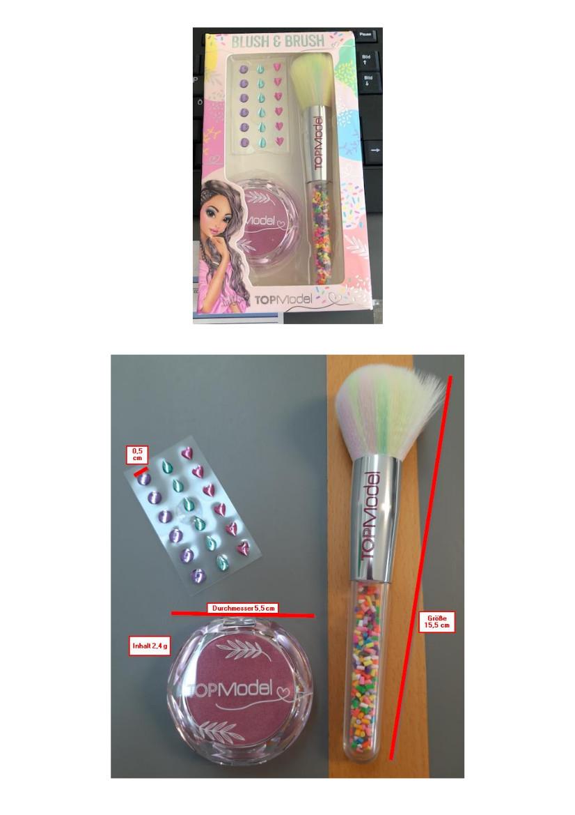 Puder; Schminkset

Bei der Ware handelt es sich nach den vorliegenden Angaben um ein sog. Schminkset bestehend aus Puder, Pinsel und glitzernden Aufklebern. Die Produkte sind in einer bunt bedruckten Pappfaltschachtel mit Sichtfenster für den Einzelverkauf aufgemacht. Die Aufkleber (Body-Sticker) können als dekorative Kosmetik in Kombination mit dem Puder dienen.
Bei der vorgelegten Ware handelt es sich um eine Warenzusammenstellung mit dem gemeinsamen Bedarf des Schminkens. Als charakterbestimmender Bestandteil wird das Puder angesehen (Verwendung).

Die Ware ist als Erzeugnis zum Schminken (Puder) in die Unterposition 3304 9100 der Kombinierten Nomenklatur einzureihen.