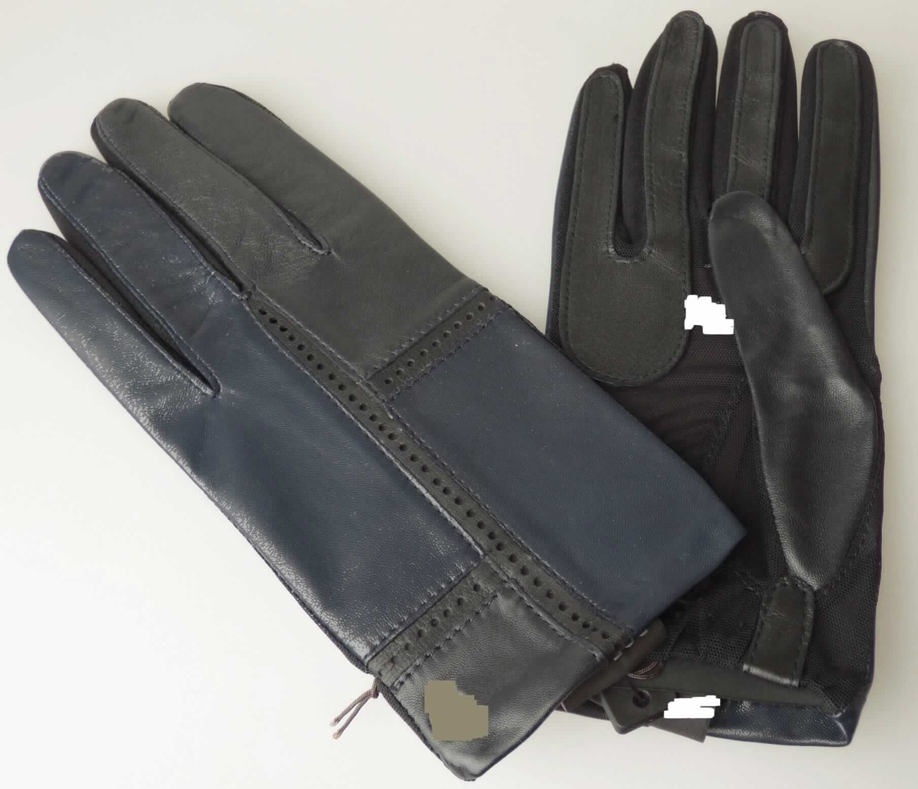 Handschuhe, Art.-Nr. 13012-341, Abbildung siehe Anlage, 
- als Fünffingerhandschuhe gearbeitet, 
- an der Außenseite der Hand, des Daumens und der Finger, einem Teil der Innenhand und der Innenseite der 
  Finger aus Leder (lt. Antrag Haarschafleder),
- an der Innenhand, einem schmal Bereich zwischen den Außenseiten der Hand und des Daumens, der Innenseite 
  des Daumens und den Fingerzwischenräumen aus Spinnstoffen, 
- das Leder bestimmt nach dem Wert und insbesondere nach dem Umfang den wesentlichen Charakter der Waren, 
- nicht gefüttert,
- ohne funktionelle Merkmale von Spezialsporthandschuhen und von Schutzhandschuhen.

"Bekleidungszubehör aus Leder, Fingerhandschuhe, keine Spezialsport- oder Schutzhandschuhe"