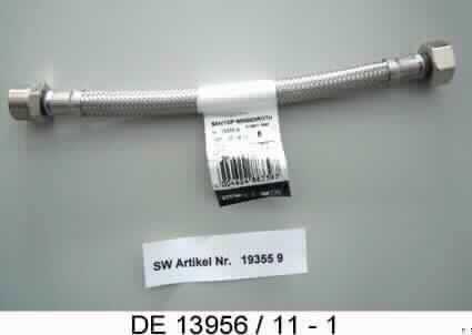 Es handelt sich um etwa 200 mm lange, flexible Schläuche aus einem Drahtgeflecht aus Stahl mit Innenschlauch aus Kunststoff. Die Erzeugnisse sind an beiden Enden mit aus einer Kupfer-Zink-Legierung mit gewichtsmäßig vorherrschendem Kupfergehalt (Messing) gefertigten Verbindungsstücken versehen, von denen eines mit Innengewinde und das andere ein Außengewinde aufweist. Die Waren werden als Armaturenschläuche im Sanitärbereich verwendet.
Kupfer herrscht gegenüber Stahl gewichtsmäßig vor.
- Antragstellerangaben - 

Die unedlen Metalle sind aufgrund des Umfangs und des Wertes gegenüber dem Kunststoff charakterbestimmend.

Abbildung siehe Anlage.

Derartige Erzeugnisse gehören als "Schläuche aus anderen unedlen Metallen als aus Eisen oder Stahl, auch mit Verbindungsstücken, andere als solche der Codenummer 8307 9000 10 0" zur Codenummer 8307 9000 90 0 des Zolltarifs.
