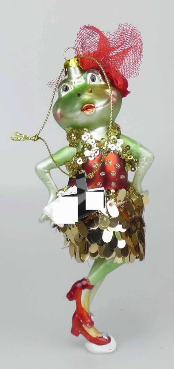 Glasware zur Innenausstattung, sog. Weihnachtshänger Froschmädchen, Artikel 11545, Foto siehe Anlage,
- Anhänger in Form einer mit einem Kleid und mit Schuhen bekleideten und geschmückten Froschfrau,
- mit einem hohlen Korpus aus gewöhnlichem, laut Antrag mundgeblasenem Glas,
- mit Armen und Beinen aus Kunststoff (laut Antrag Polyresin),
- farbig bemalt,
- am Kopf mit einem roten "Schleier" und einer Spinnstoffschleife geschmückt,
- mit einem "Kleidoberteil" aus angeklebten Kunststoffpailletten einem angeklebten "Rockteil" aus mit Kunst-
  stoffpailletten bestickten Spinnstoffen,
- am oberen Ende mit einem Metallkrönchen mit Spreizärmchen und einer Schlaufe aus einem Gewebe-
  band zum Aufhängen, 
- keine Einreihung als Dekorationsartikel für Weihnachtsbäume, da die Ware weder durch das Motiv 
  noch durch die Ausgestaltung einen Bezug zu Weihnachten aufweist,
- der Kunststoff und das Glas sind gegenüber den anderen Stoffen insbesondere im Hinblick auf die 
  Zierwirkung gleichbedeutend, damit bestimmt keiner der beiden Stoffe den wesentlichen Charakter 
  der zusammengesetzten Ware und diese ist der von den gleichermaßen in Betracht kommenden 
  Positionen (3926/7013) in der Nomenklatur zuletzt genannten Position zuzuweisen.

"Glasware zur Innenausstattung, aus gewöhnlichem Glas, handgefertigt (manuelle Glasentnahme)"