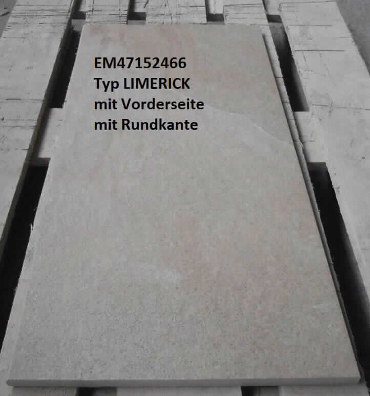 Bodenplatten, sog. Trittplatten aus EMPEROR®, mit Oberfläche R11, mit gesägten Seiten,
Foto siehe Anlage,
- ein Warenmuster wurde nicht vorgelegt; die Einreihung erfolgt anhand der Antragsangaben,
- in unterschiedlichen Farben, Abmessungen und Vorderseiten,
- in den Abmessungen: 
- - ca. 120 cm (Länge) x 40 cm (Breite) x 2 cm (Dicke); mit oben und unten gefaster Vorderkante,
- - ca. 80 cm (Länge) x 40 cm (Breite) x 2 cm (Dicke); mit Vorderseite mit Rundkante, 
- keramisches Erzeugnis; nach der Formgebung gebrannt; tonmineralhaltiges Material enthaltend,
- - laut Antrag mit einem Wasseraufnahmekoeffizienten von weniger als 0,5 %.

"Bodenplatten, andere als solche der Unterpositionen 6907 30  und 6907 40, mit einem Wasserauf-
 nahmekoeffizienten von weniger als 0,5 %"