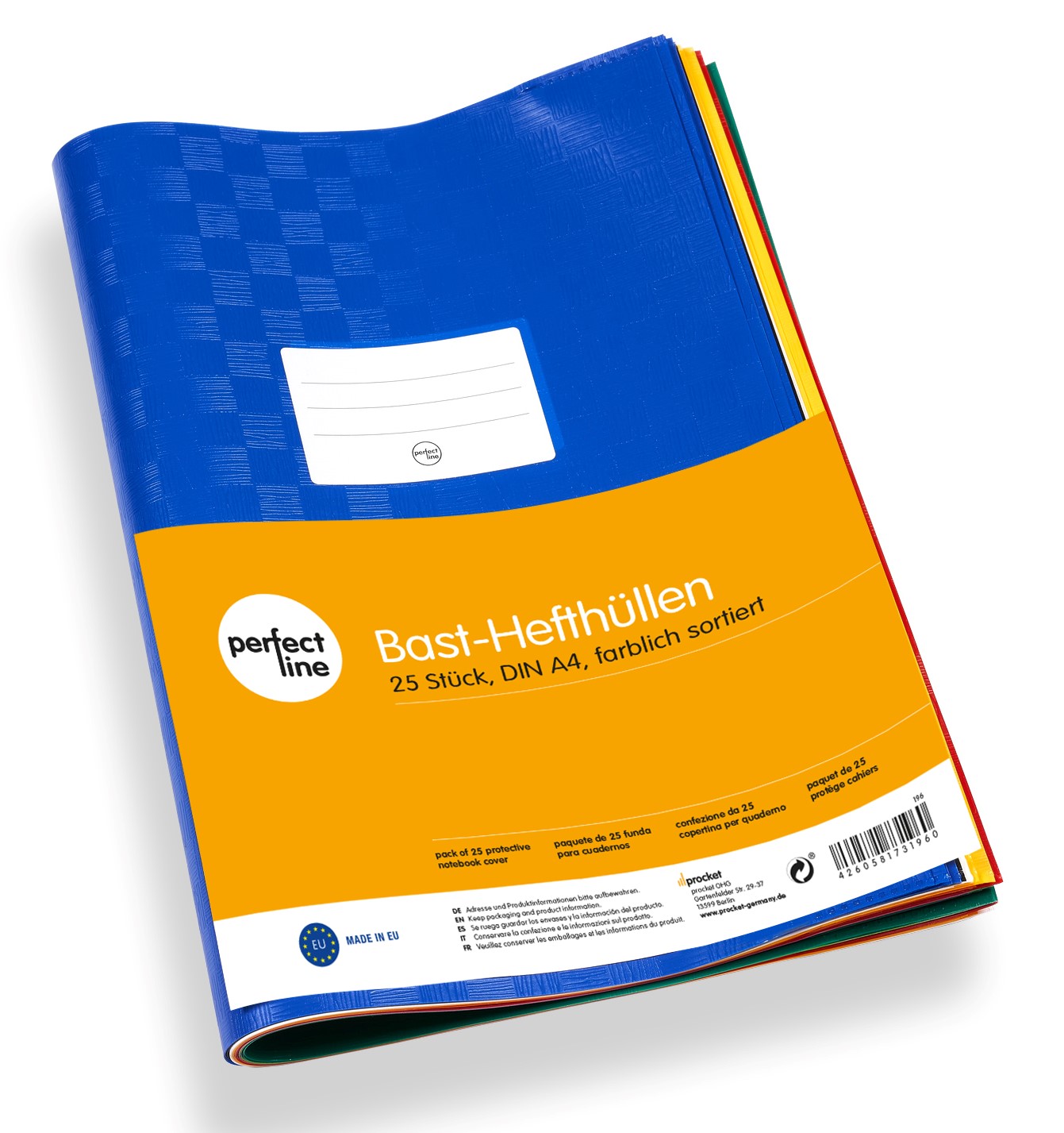 Nach den Angaben der Antragstellerin handelt es sich um sogenannte bunte Hefthüllen in Bastoptik aus Polypropylen (PP), einem Kunststoff im Sinne der Anmerkung 1 zu Kapitel 39.

Die im DIN A 4 Format gearbeiteten und aus am Rand miteinander verschweißten Folien bestehenden Erzeugnisse sind in diversen Farben erhältlich und mit einem Aufkleber aus Papier (7,5 x 5 cm) versehen.

Sie sind für den Schul- oder Bürogebrauch bestimmt und dienen als Schutzumschlag für Hefte.

25 Hefthüllen sind in einem Polybeutel für den Einzelverkauf aufgemacht.

Derartige Erzeugnisse werden zolltarifrechtlich als "andere Waren aus Kunststoffen, Büro- oder Schulartikel" eingereiht.