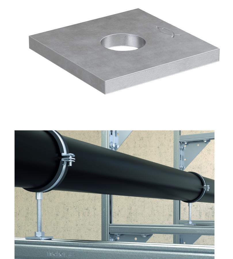 Es handelt sich um quadratische Platten aus Stahl (kein nicht rostender Stahl), mit einer kreisrunden Lochung (Durchmesser: 12 mm) in der Mitte.
Die Erzeugnisse werden gemeinsam mit einem Bolzen oder einer Schraube zu Befestigungszwecken bei der Montage von Rohrleitungen an einer Schiene verwendet.
Der Versand erfolgt nicht aus Malaysia.
Abmessungen: 40 mm x 40 mm x 6 mm.
- Antragstellerangaben -

Abbildung siehe Anlage.

Derartige Erzeugnisse gehören als "andere Unterlegscheiben aus Stahl (kein nicht rostender Stahl), ohne Gewinde" zum TARIC-Code 7318 2200 98.