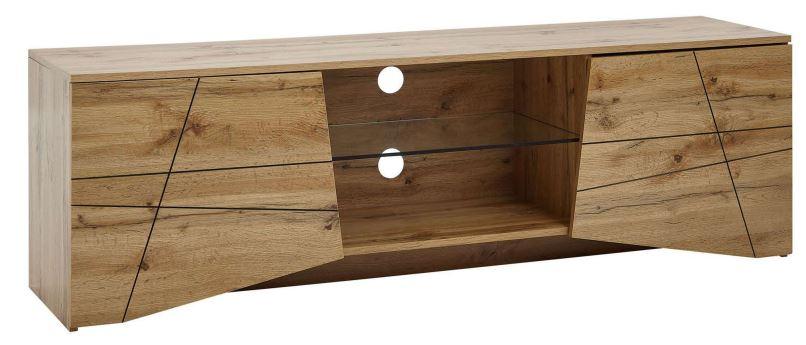 Es handelt sich bei dem sog. „Wohnling TV Schrank“ um ein aus verschiedenen Stoffen zusammengesetztes Möbel in Form eines Lowboards (160 cm x 50 cm x 40 cm; B x H x T). 
Das Erzeugnis besteht im Wesentlichen aus einem Holzkorpus (charakterbestimmend aufgrund des Umfangs) und einer Glasauflage. 

Das auf den Boden zu stellende Möbel besitzt zwei Türfronten, zwei offene Ablagefächer und ist mit zwei Kabeldurchlässen auf der Rückseite versehen.
Aufgrund der speziellen Gestaltung dient das Möbel der dauerhaften Einrichtung von Wohnzimmern. 

Die verpackte und noch nicht zusammengesetzte Ware ist als "anderes als von den Positionen 9401 und 9402 erfasstes Möbel, aus Holz, von der in Ess- und Wohnzimmern verwendeten Art" einzureihen.