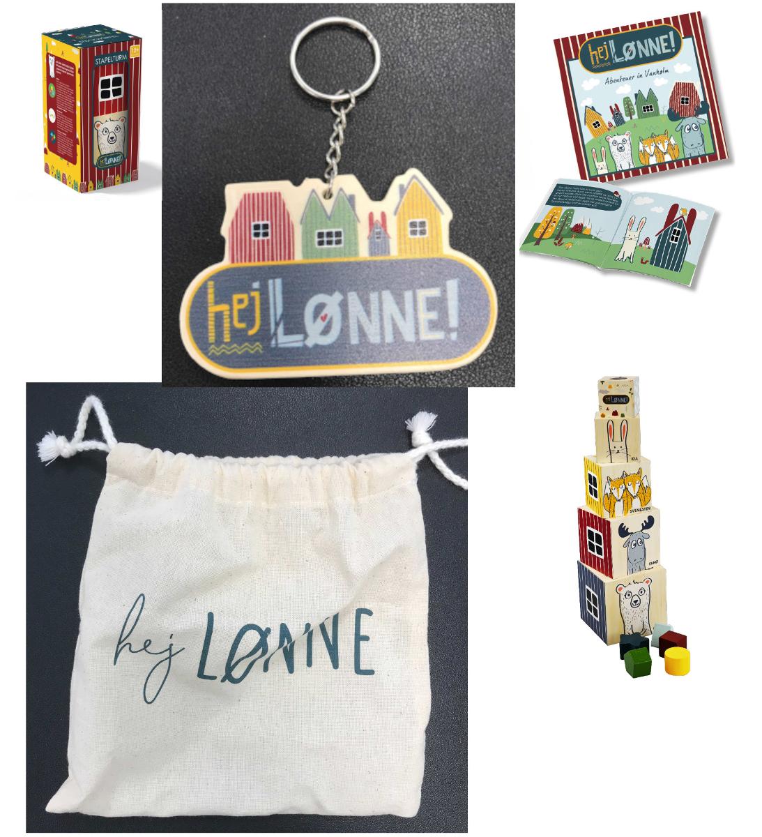 Es handelt sich um ein mit Text und Abbildungen farbig bedrucktes, broschiertes Druckerzeugnis für Kinder mit der Aufschrift „hej Lønne! Abenteuer in Vånhølm“ (Format: etwa 10 x 11 cm; Umfang: 24 Seiten mit Umschlag, Fadenheftung). Die Broschüre enthält im Wesentlichen eine zum Lesen bestimmte, reichlich illustrierte Geschichte über einen Eisbären und Beschreibungen seiner Freunde (ein Hase, ein Elch und zwei Füchse). Daneben sind zwei Seiten mit Werbedrucken versehen und die Rückseite des Umschlags ist u. a. mit einer Internetadresse bedruckt.
Die Broschüre ist gemeinsam mit Holzstapelwürfeln, einem Schlüsselanhänger und einem Jutesack in einem Geschenkkarton für den Einzelverkauf aufgemacht.

Eine Einreihung als Warenzusammenstellung im Sinne der AV 3 b) scheidet aus, da die Waren weder für einen gemeinsamen Bedarf noch zur Ausübung einer bestimmten Tätigkeit zusammengestellt wurden. Auch liegt keine Kombination aus Spielzeug und anderen Waren nach der Anmerkung 4 zu Kapitel 95 vor, da die Kombination auf Grund der Vielzahl der beigefügten Artikel, bei denen es sich nicht um Spielzeug im zolltariflichen Sinne handelt, nicht den wesentlichen Charakter von Spielzeug besitzt. Alle Bestandteile sind somit getrennt einzureihen, siehe auch vZTA DEBTI-25986/21-1, -2 und -4.

Die Ware wird zolltariflich als "durch Text charakterisierte, zum Lesen bestimmte Broschüren, andere als solche der Codenummer 4901 99 00 00 1" zur Codenummer 4901 99 00 00 9 des Zolltarifs eingereiht.