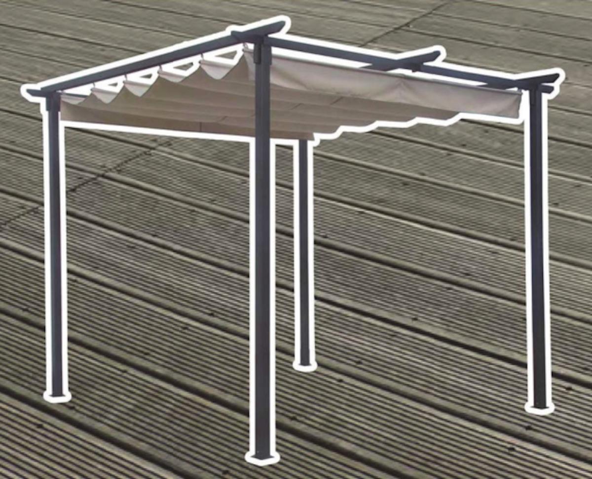 Pergola-Dach, sog. Ersatzdach Pergola, NAN 2028032, Foto siehe Anlage,
- laut Antrag:
-- als überhängendes Dach einer Pergola (Zelt der Unterposition 6306 22) gearbeitet,
-- mit einer Fläche von ca. 3 m (incl. Überhang) x 2,55 m,
-- aus ca. 0,3 mm dicken, einfarbigen Geweben aus Polyester (synthetische Chemiefasern);
   einseitig (Innenseite) mit dem bloßen Auge wahrnehmbar mit Kunststoff (Polyurethan;
   kein Zellkunststoff) überzogen (Gewebe der Position 5903),
-- in gleichmäßigen Abständen mit Einschubvorrichtungen für Stabilisierungsstreben und
   mit angenähten Schlaufen zur Befestigung an einem Gestell (nicht Gegenstand dieser
   vZTA) versehen,
-- an allen Rändern durch Umschlagen und Festnähen gesäumt,
- durch Zusammennähen konfektioniert,
- stellt sich als unvollständige Pergola dar, die im vorliegenden Zustand die wesentlichen
  Beschaffenheitsmerkmale der vollständigen Ware aufweist (somit Einreihung wie die
  vollständige Ware).

"Zelt, aus Spinnstoffen, aus synthetischen Chemiefasern"